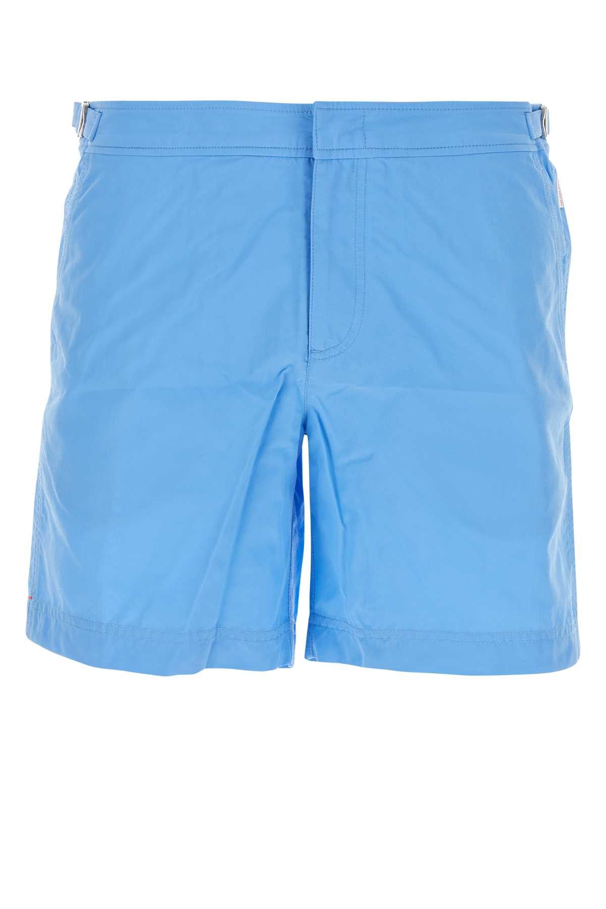 image of Orlebar Brown Light-Blue Polyester Bulldog Swimming Shorts in Light Blue, Men's (Size 31)