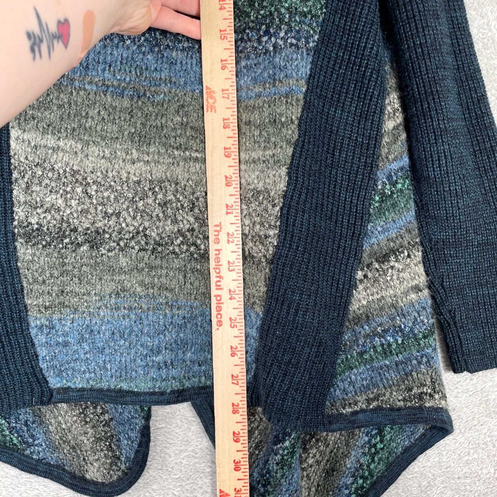 Vintage VINTAGE Curio New York Cardigan Women L Striped Draped Open Wool Blend Lagenlook Size L / US 10 / IT 46 - 7 Thumbnail