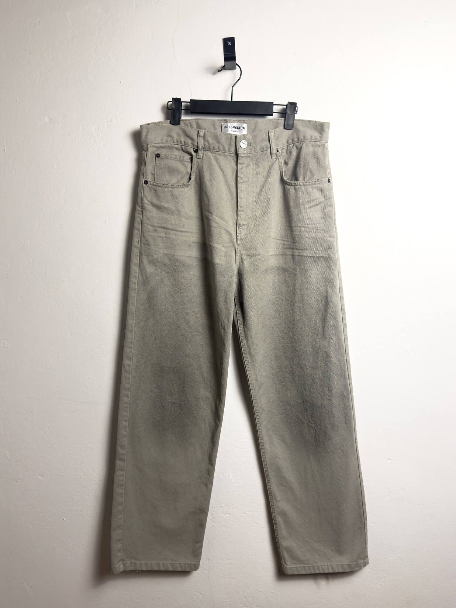 image of Balenciaga Dirty Wash Baggy Denim in Beige, Men's (Size 30)