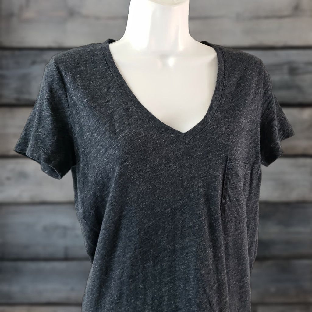 Madewell Madewell Womens Whisper V-Neck Tee XS Blue Short Sleeve Cotton Shirt Womens Size 26" / US 2 / IT 38 - 1 Thumbnail