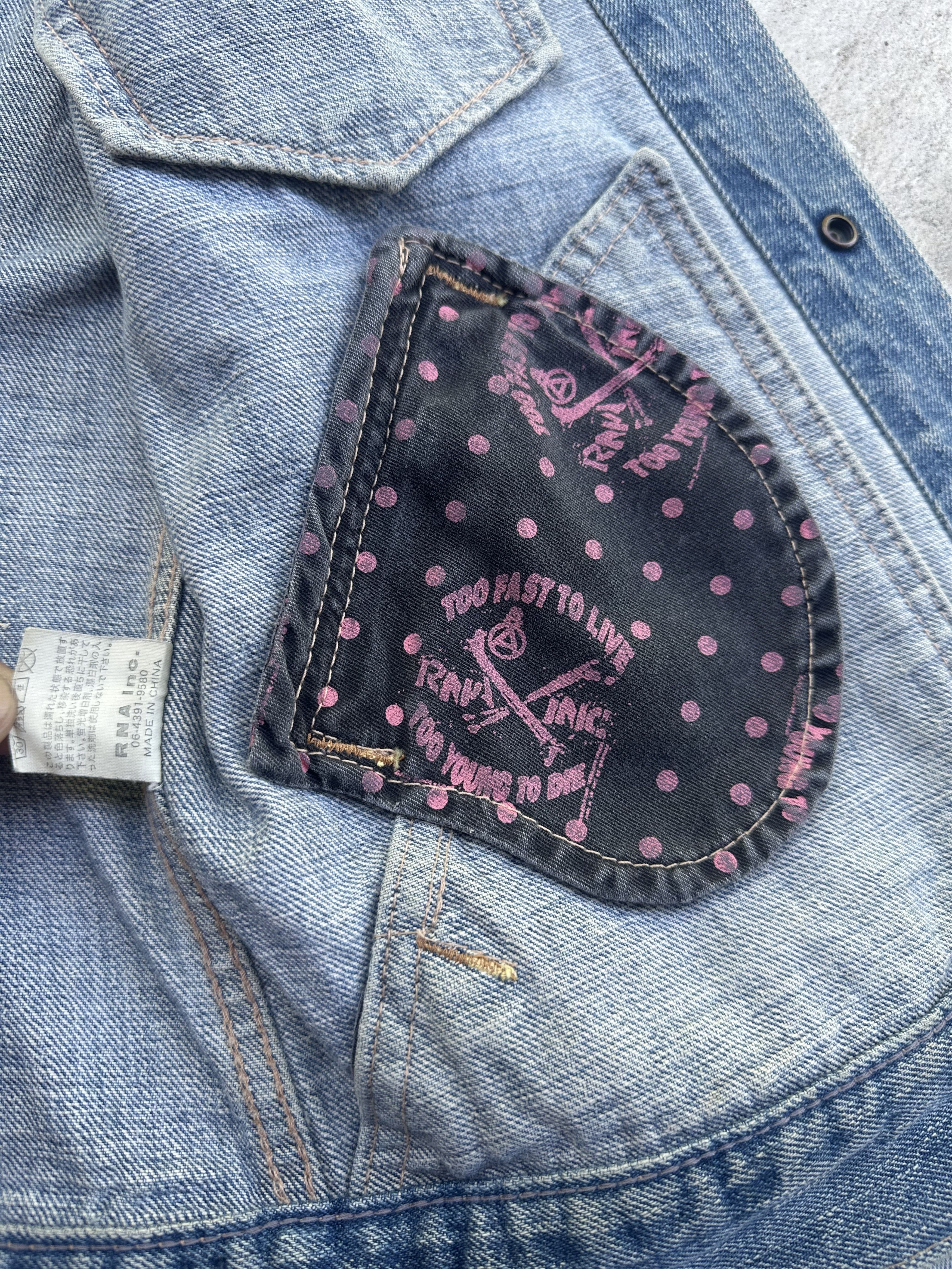 If Six Was Nine Vintage RNA Distressed Denim Snap Button Patina Jacket Jeans Size US M / EU 48-50 / 2 - 14 Thumbnail
