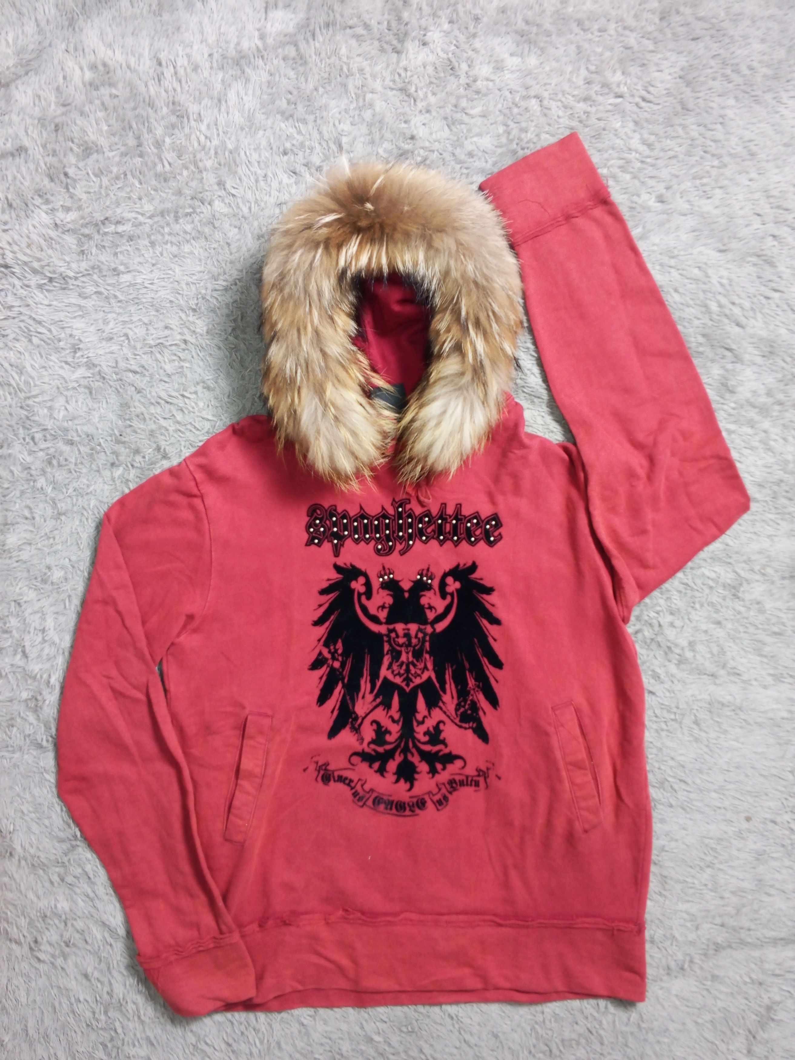 Japanese Brand Distressed Faux Fur Hoodie ASK Y2k Style Japan Size US M / EU 48-50 / 2 - 2 Thumbnail