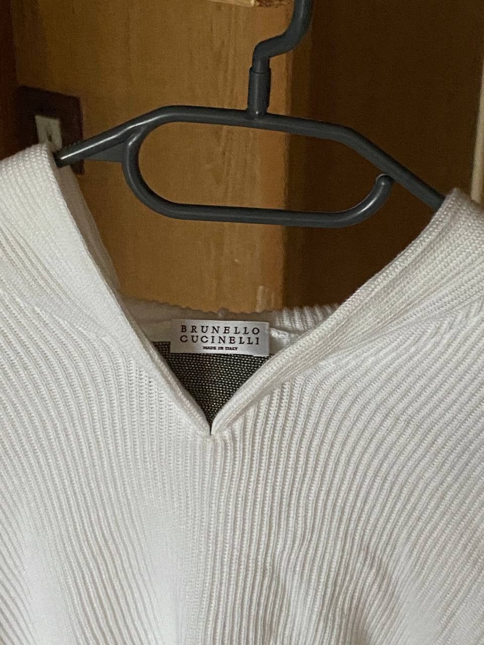 Brunello Cucinelli Brunello Cucinelli White Ribbed Hooded Sweater Size M / US 6-8 / IT 42-44 - 2 Thumbnail