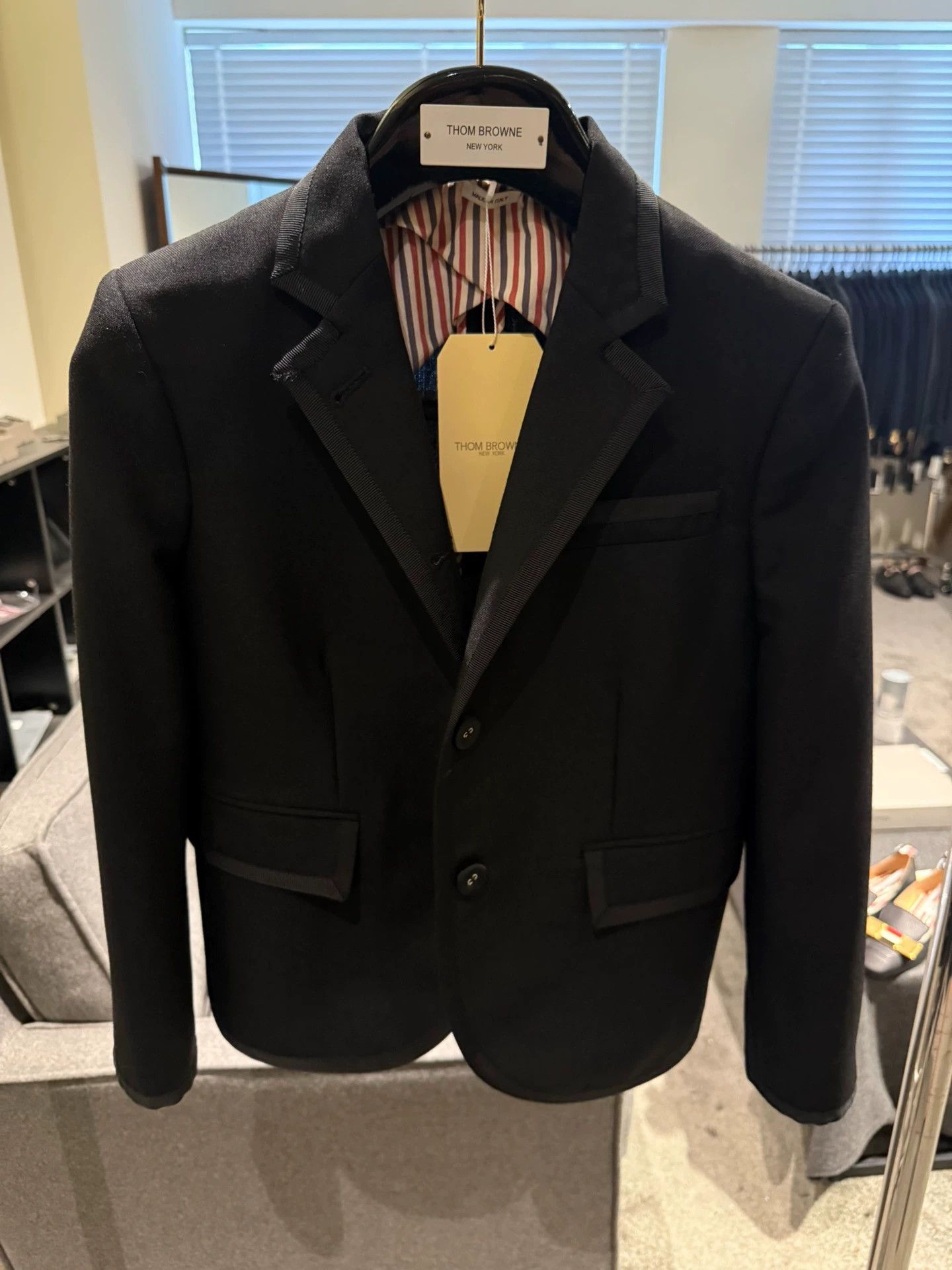 Thom Browne Thom Browne Classic Black Piping Wool Blazer Silk Lining Size S / US 4 / IT 40 - 2 Thumbnail