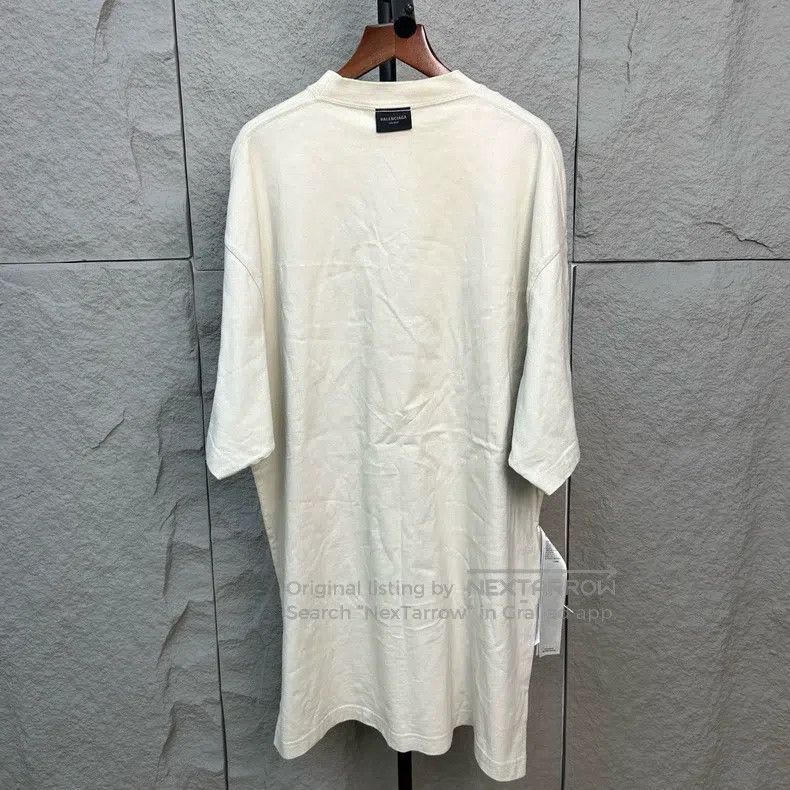 Balenciaga Balenciaga XXXL Embroidered Logo Short Sleeve, Size L, Bei Size US S / EU 44-46 / 1 - 2 Thumbnail