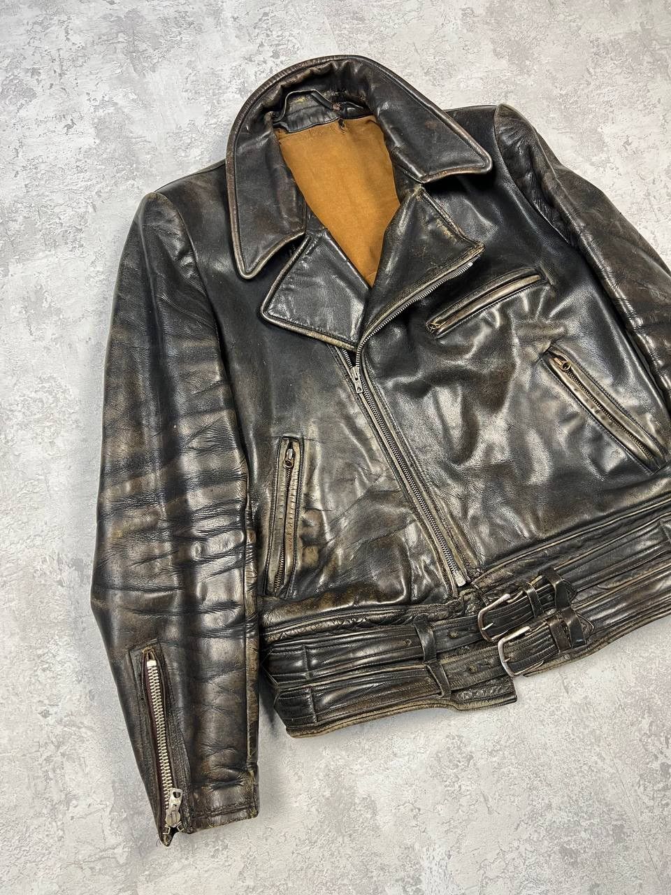 Vintage RARE Vintage 70-80’s Kawasaki Leather Bomber Jacket Size US M / EU 48-50 / 2 - 8 Thumbnail