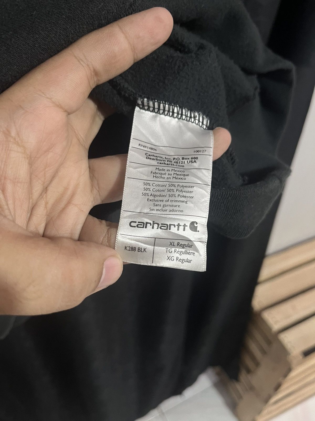 Carhartt Carhartt K288 Logo Sleeve Graphic Black Hoodie Spellout - XL Size US XL / EU 56 / 4 - 5 Thumbnail