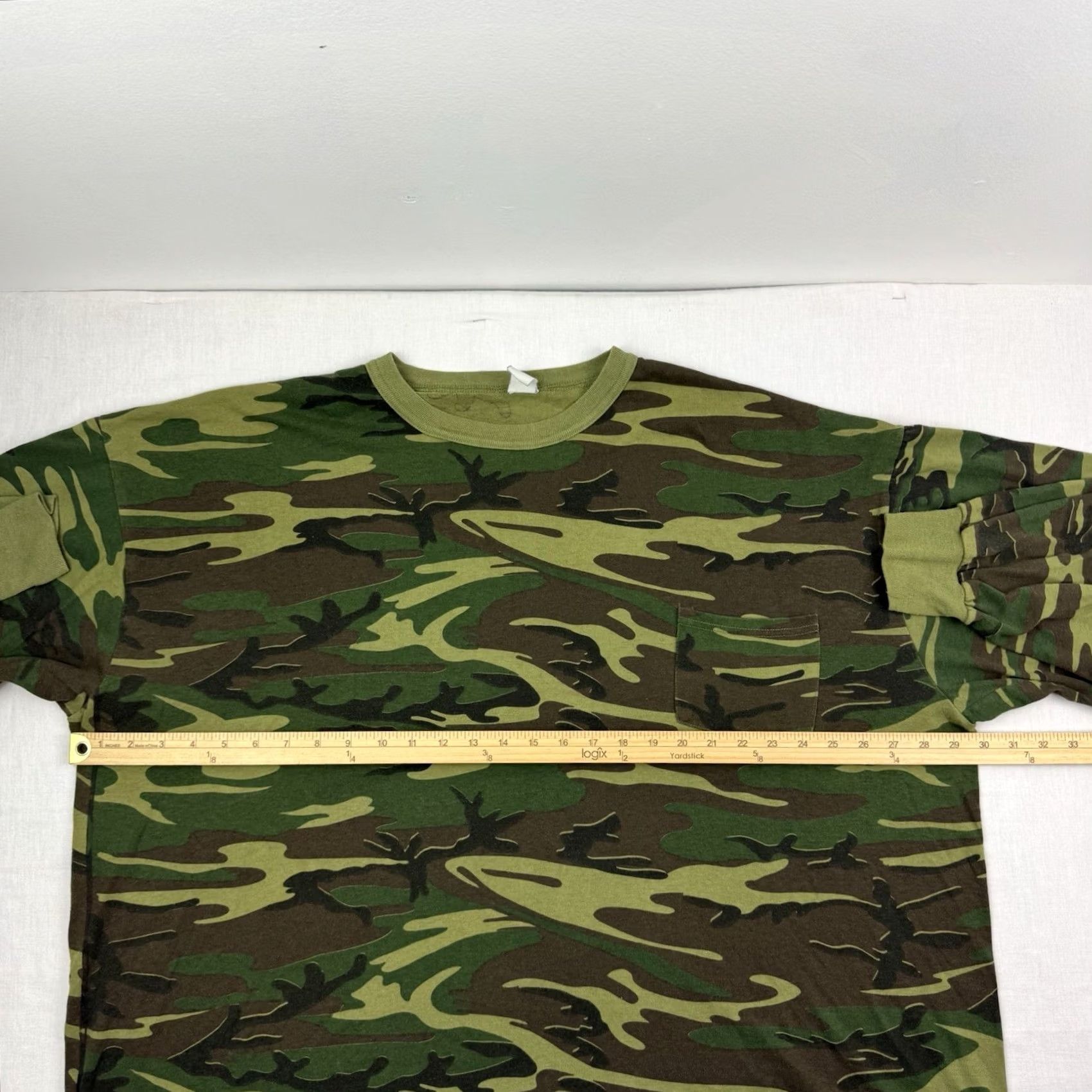 AMO VINTAGE Camo Long Sleeve Pocket T Shirt Adult 2XL Grunge Outdoor Boxy 90s USA Size US XXL / EU 58 / 5 - 7 Thumbnail