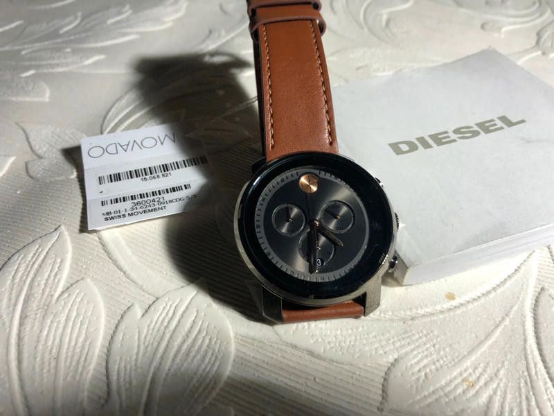 Movado Movado Bold men's brown leather strap watch Size ONE SIZE - 6 Thumbnail