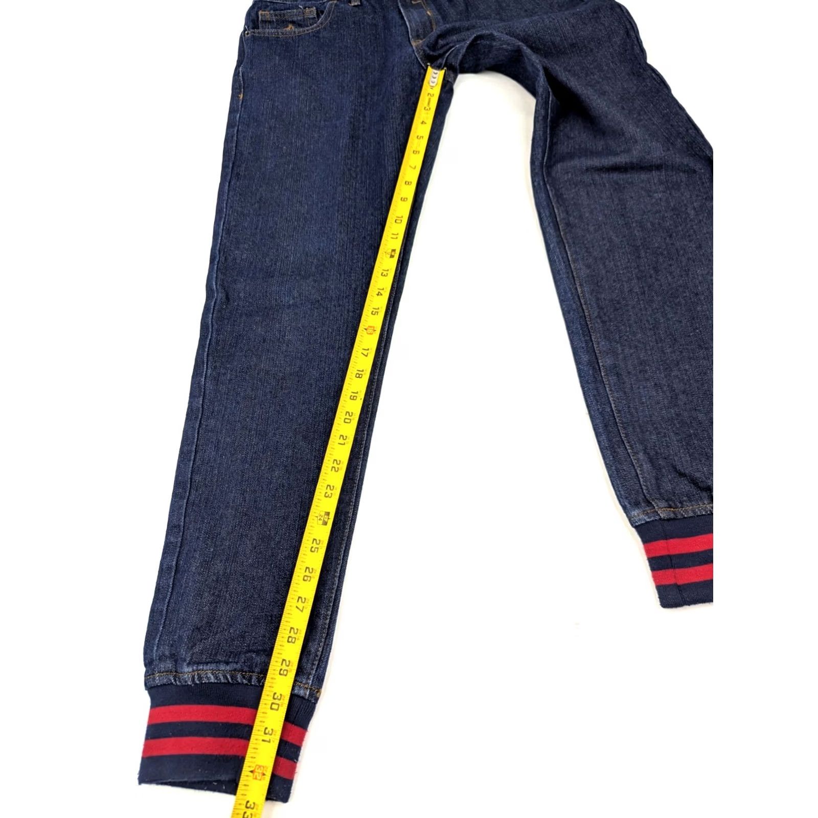 Rocawear Rocawear Denim Jeans Straight 34x33 Deep Indigo Blue w Red Stripe End Cuffs Men Rocawear Brooklyn's Own Regular Rise 5-Pocket Denim Size US 34 / EU 50 - 4 Thumbnail