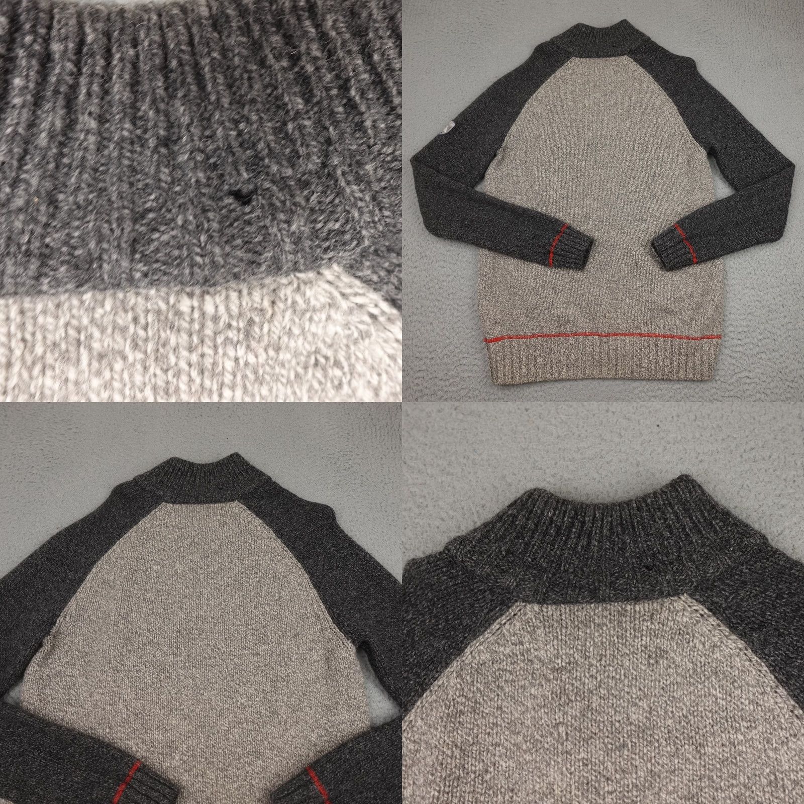 Vintage LL Bean Mens Large Gray Wool Sweater Half Zip Pullover Raglan Sleeves Outdoor Size US L / EU 52-54 / 3 - 8 Thumbnail
