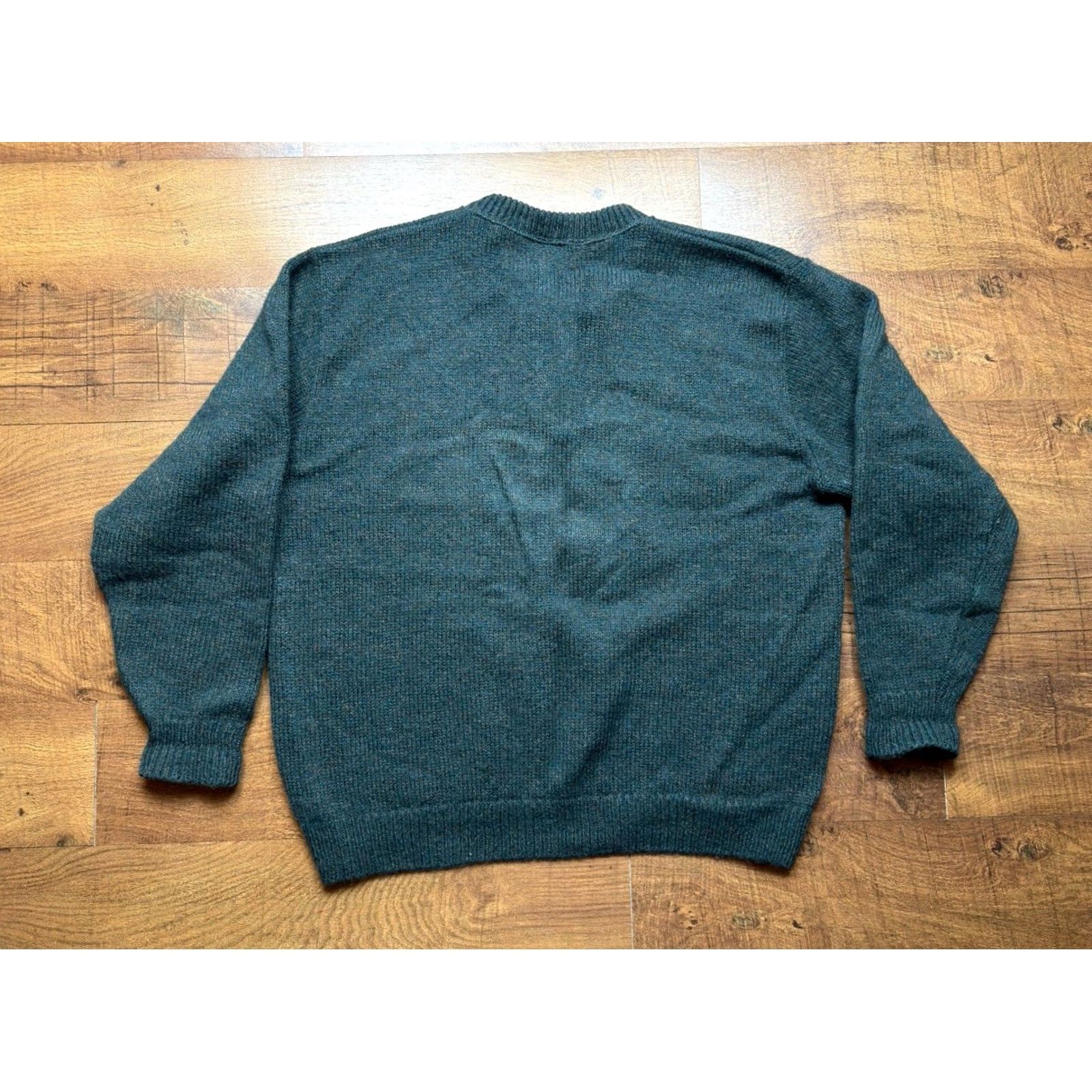 Vintage VINTAGE Woolrich Henley Sweater Mens L Forest Green 90s Wool Marled Pullover Crew Knit Button Casual Fall Winter Size US L / EU 52-54 / 3 - 3 Thumbnail