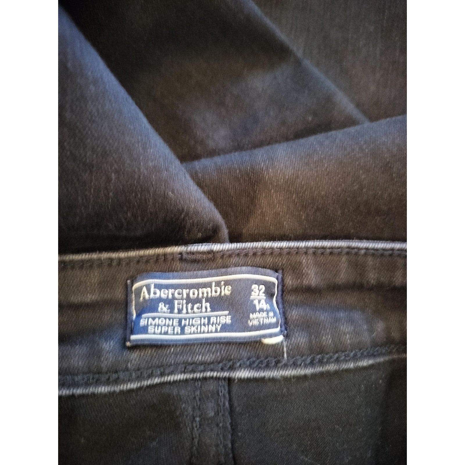 Abercrombie & Fitch Abercrombie Simone High Rise Super Skinny Black 14R Size 36" / US 14 / IT 50 - 8 Thumbnail