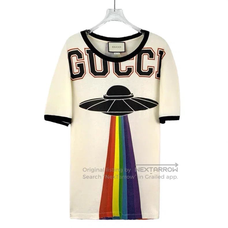 Gucci Colour-blocked logo letter flying saucer printed cot