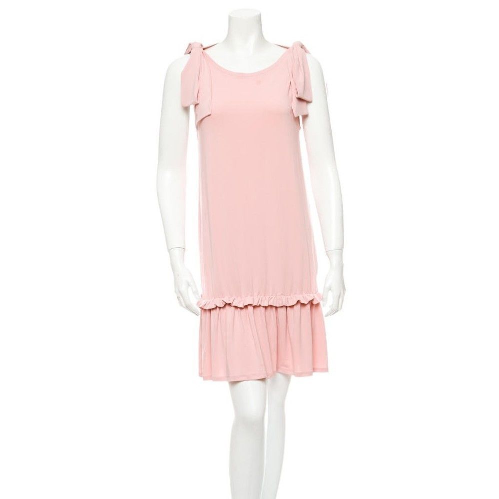 RED Valentino Ruffled Hem Dress with Bows in Blush Pink and size Large Size L / US 10 / IT 46 - 1 Thumbnail