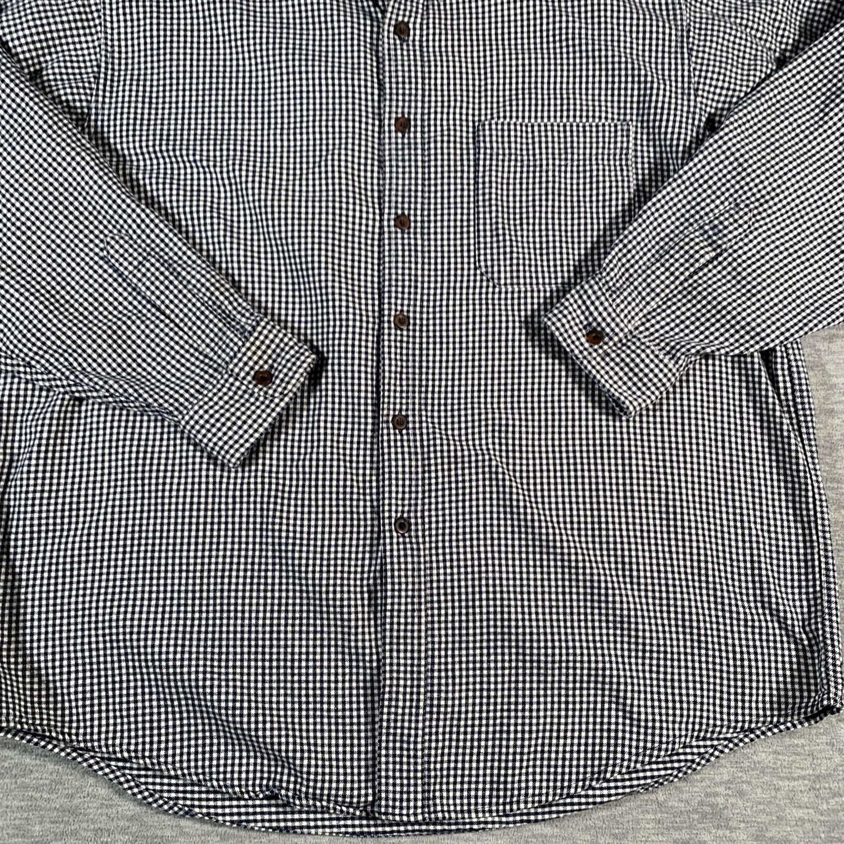 Vintage LL Bean Northwoods Shirt Mens XL Flannel Blue White Check Button Down USA Size US XL / EU 56 / 4 - 2 Thumbnail