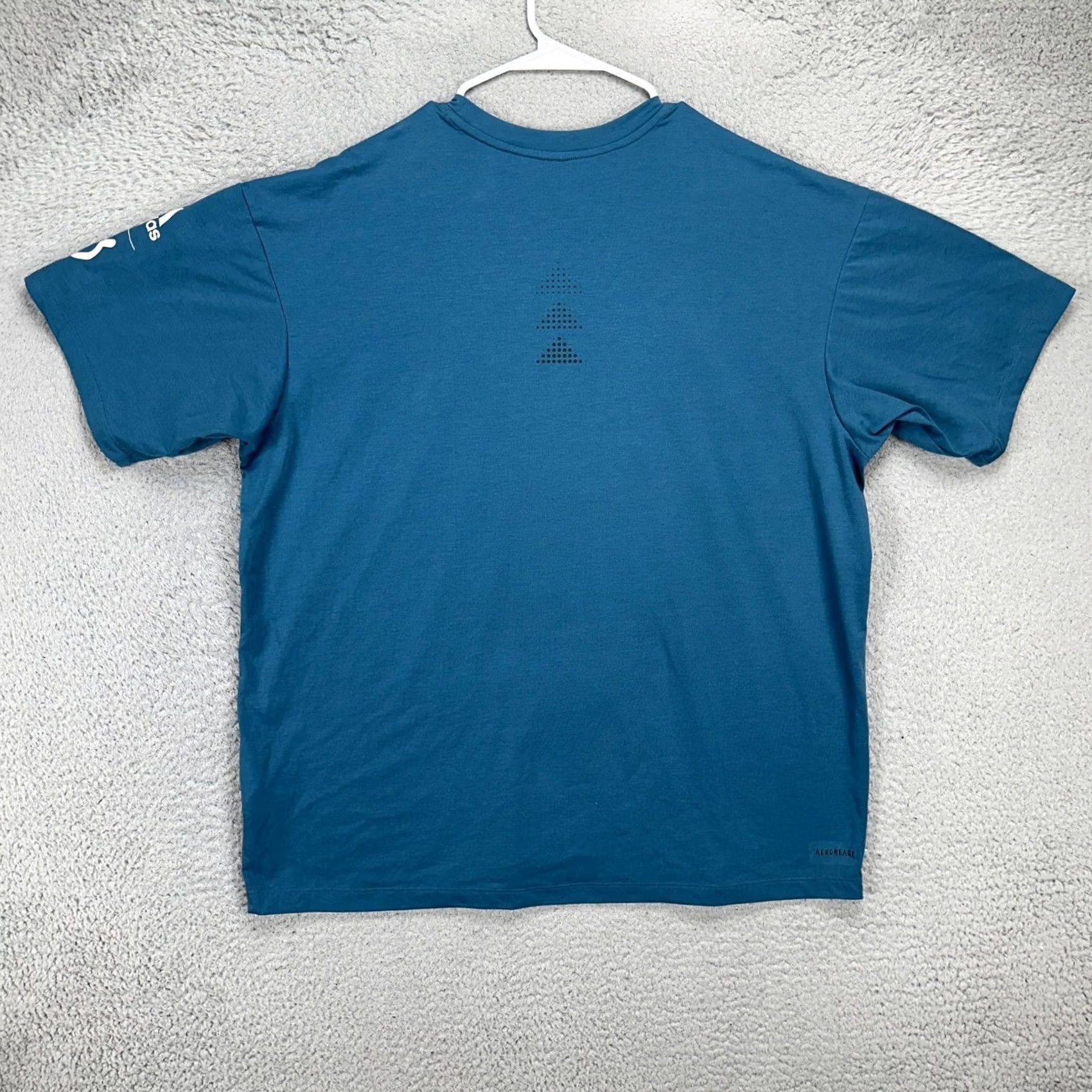 Adidas Adidas Peloton Mens Training T-Shirt Short Sleeve Blue Large Crew Neck Stretch Breathable Polyester Cotton Spandex - Regular Size L Shirts Men Size US L / EU 52-54 / 3 - 3 Thumbnail
