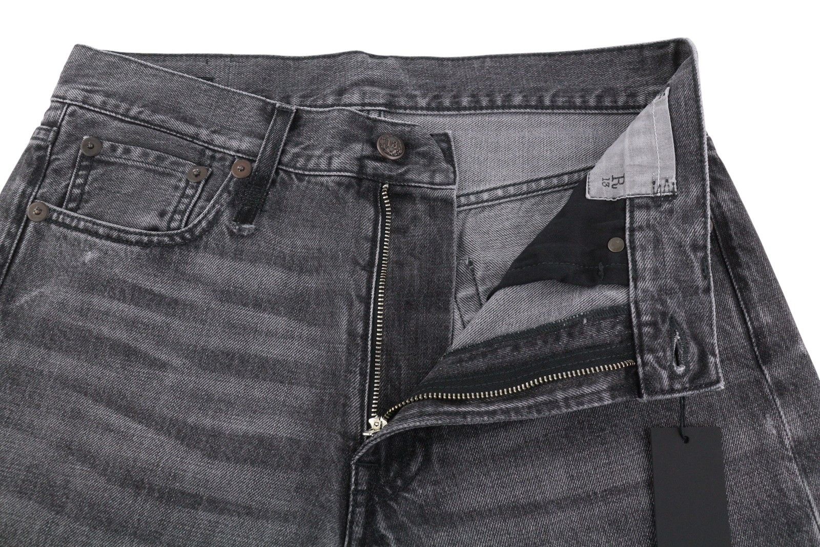 R13 BOYFRIEND 26 Wilson Black Whiskers Faded Zip PS25 86681 Size 26" / US 2 / IT 38 - 4 Thumbnail