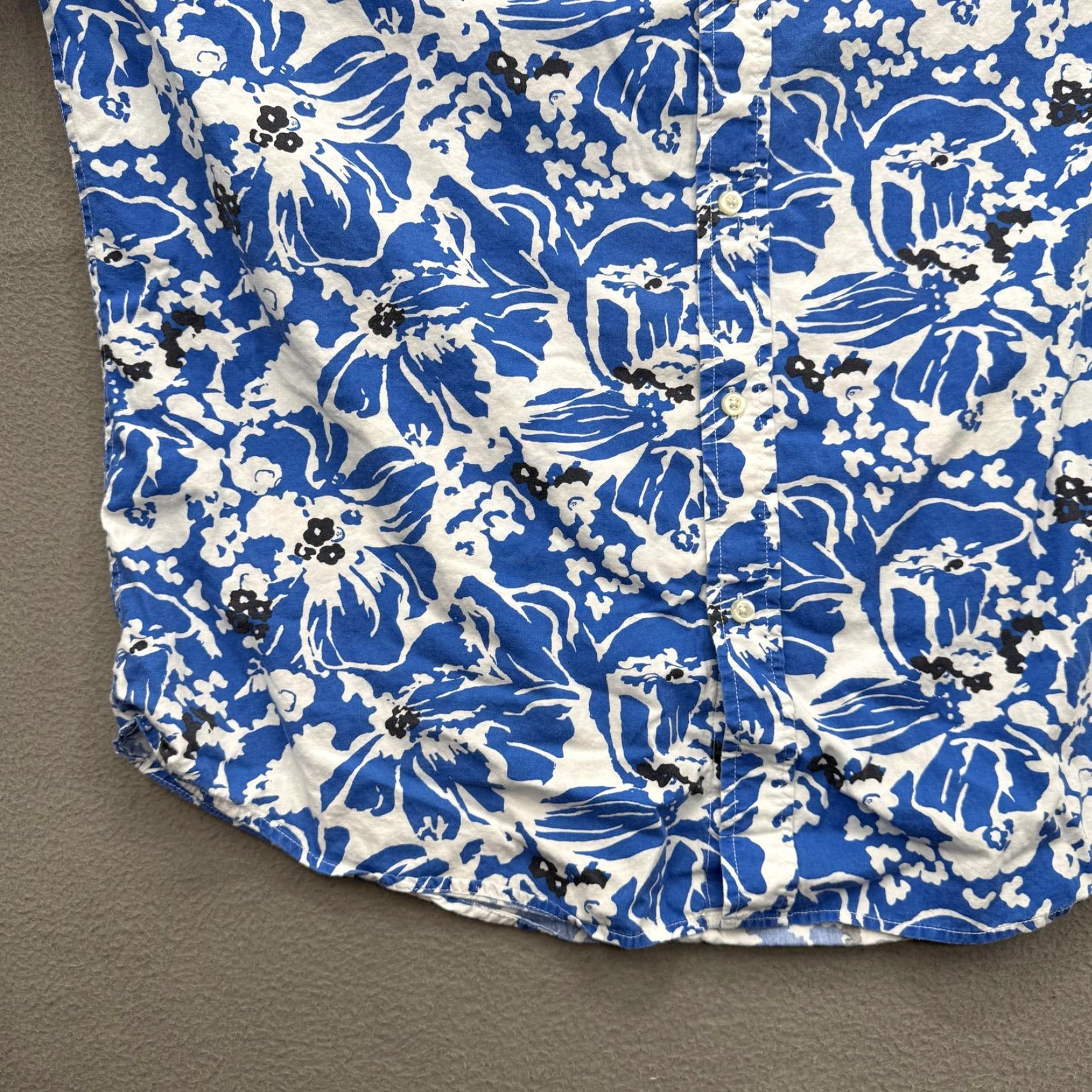 Chaps Chaps Shirt Mens XL Blue White Hawaiian Floral Short Sleeve Button Up Size US XL / EU 56 / 4 - 6 Thumbnail