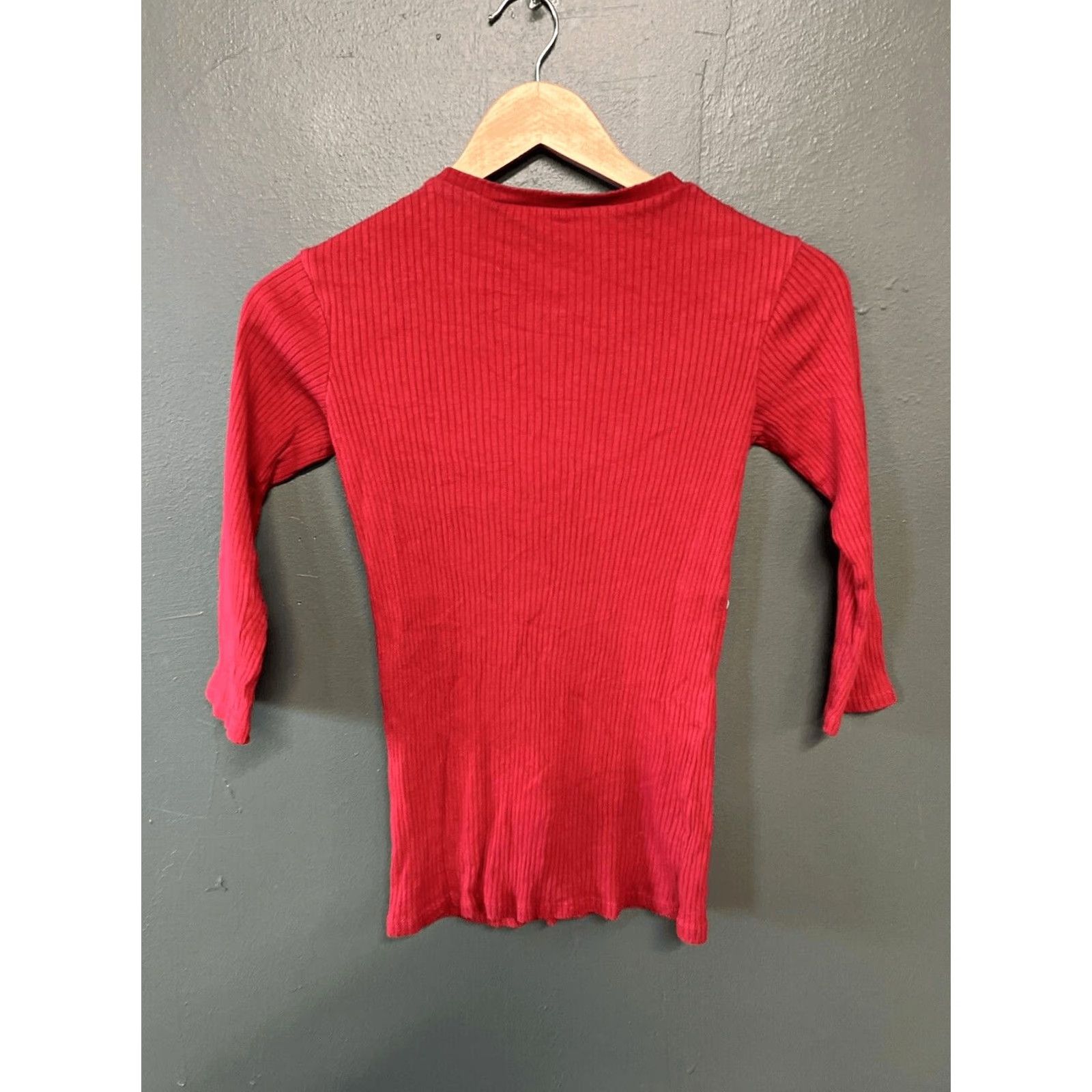 Zara Zara Trafaluc Red Ribbed Knit Top Small Womens Size M / US 6-8 / IT 42-44 - 3 Thumbnail