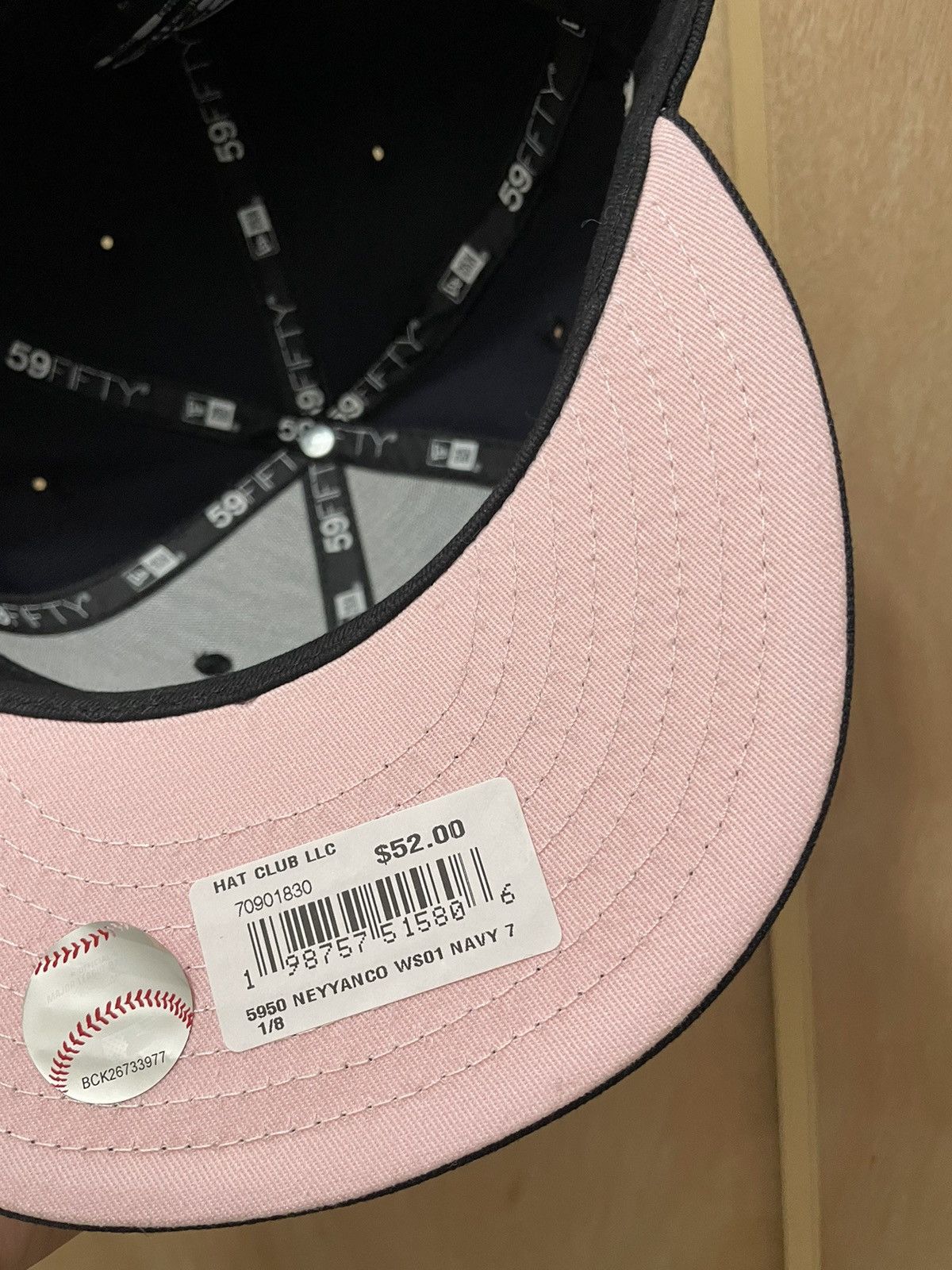 New Era Hat club exclusive New York 2001 World Series pink uv7 1/8 Size ONE SIZE - 6 Thumbnail