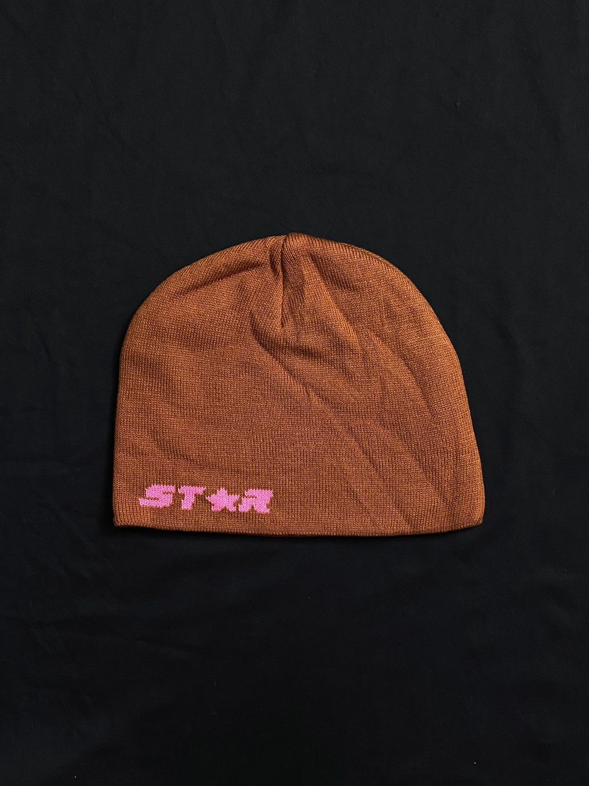 Japanese Brand Deadstock Star Dept Logo Brown No Cuff Beanie Hats OS Size ONE SIZE - 3 Thumbnail