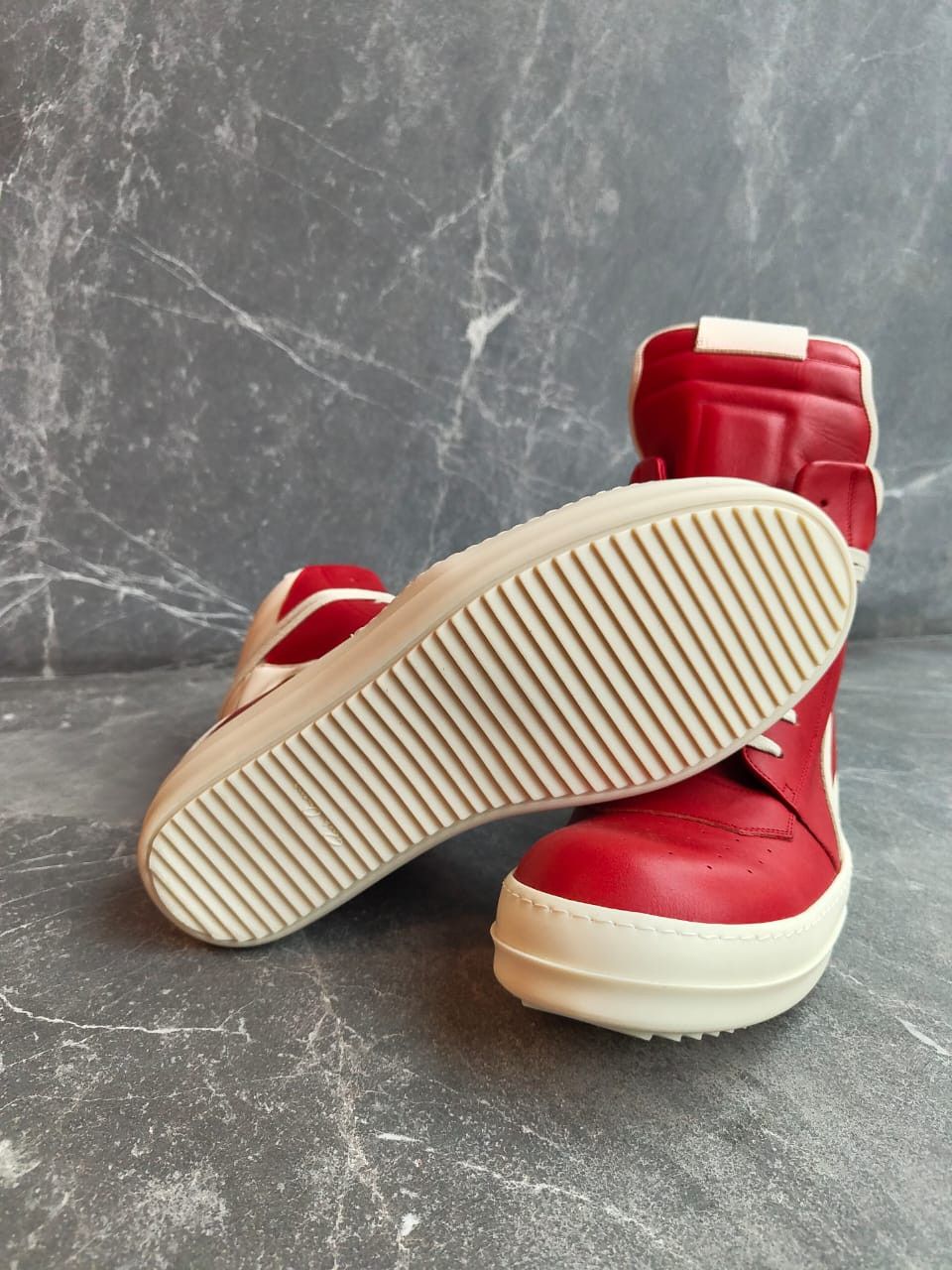 Rick Owens Rick Owens Geobasket Cardinal Red/Milk/Milk | Grailed