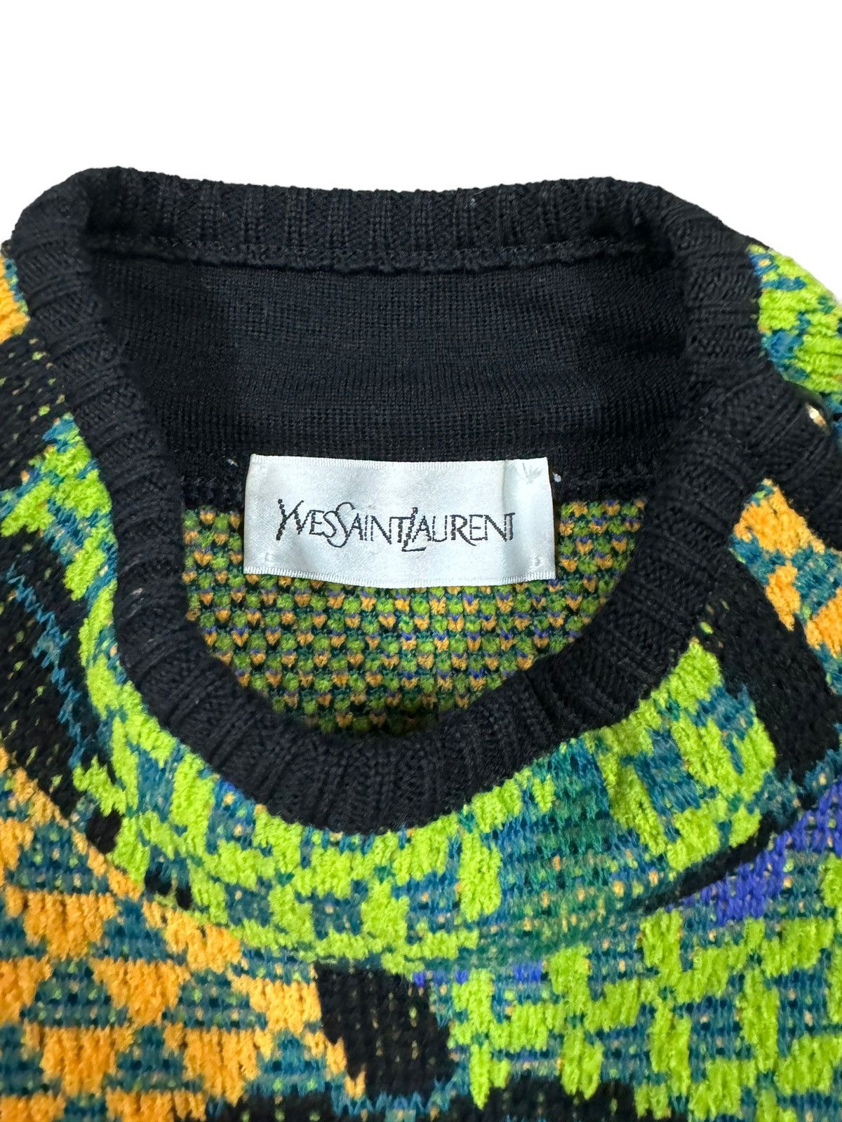 Vintage × Yves Saint Laurent Vtg🔥YvesSaintLaurent Sweater Patterned All Over Print Knit Size US M / EU 48-50 / 2 - 7 Thumbnail