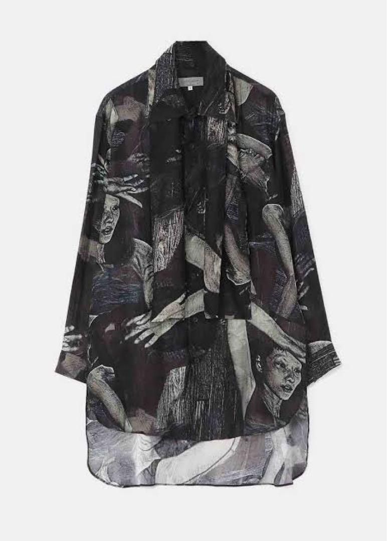 Yohji Yamamoto Yohji Yamamoto Pour Home AW22 BEKSINSKI Scarf Silk Shirt Size US XL / EU 56 / 4 - 3 Thumbnail