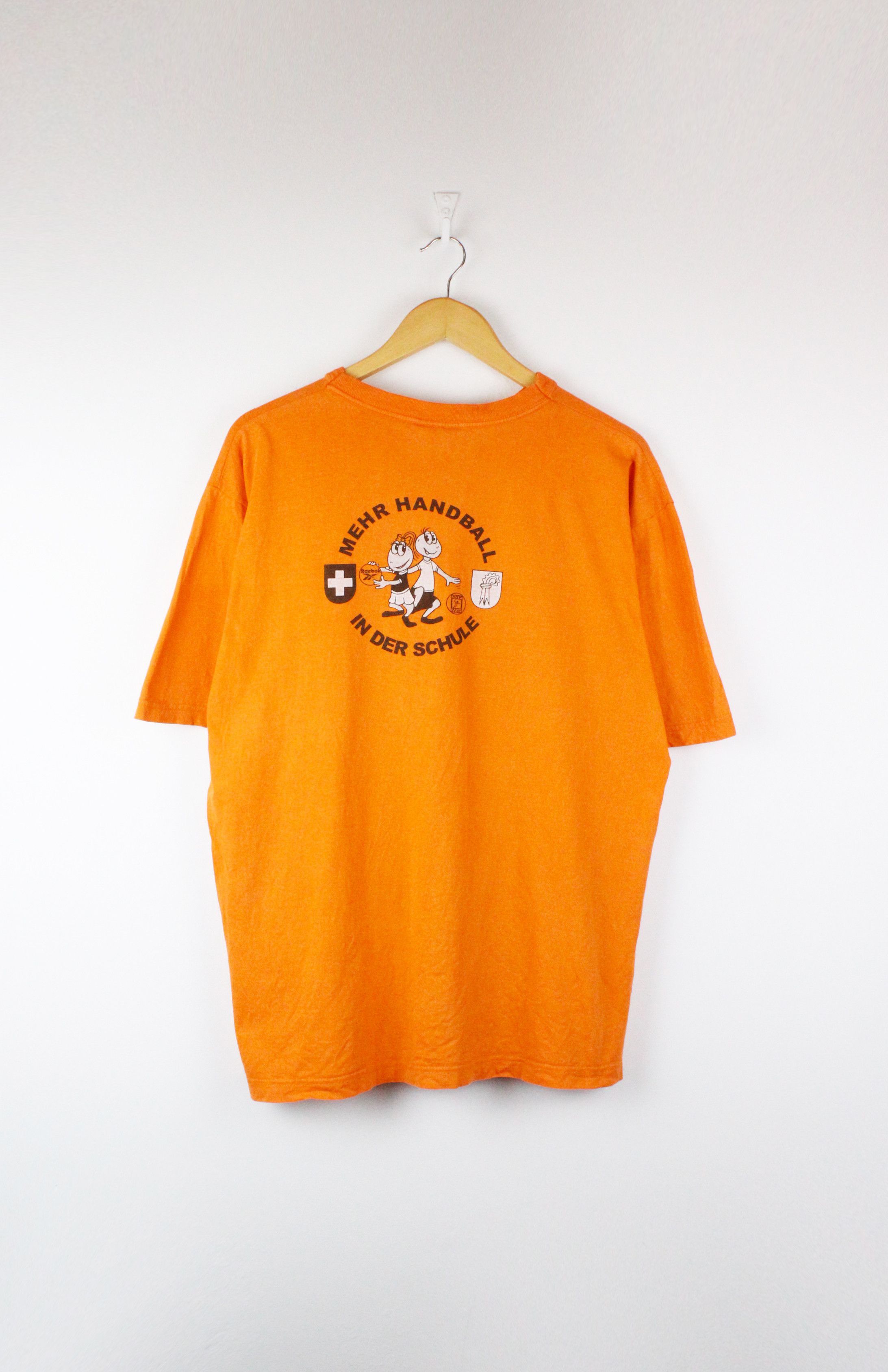 Reebok × Vintage Vintage Reebok Orange Handball Graphic Logo Crew T-shirt Size US XL / EU 56 / 4 - 5 Thumbnail