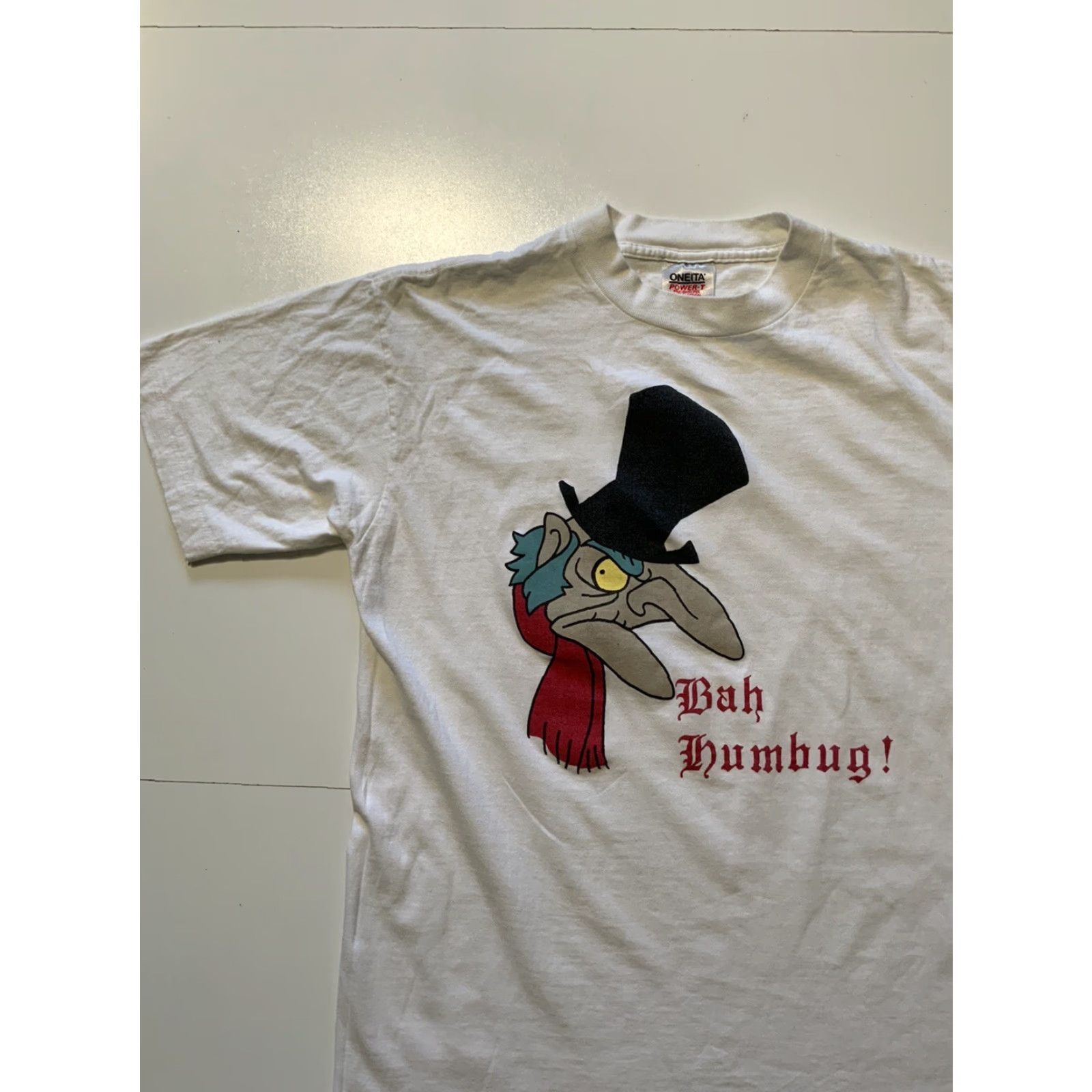 Vintage VINTAGE Bah Humbug Ebenezer Scrooge Christmas Carol Single Stitch T-Shirt Sz. XL Mens Size US XL / EU 56 / 4 - 4 Thumbnail