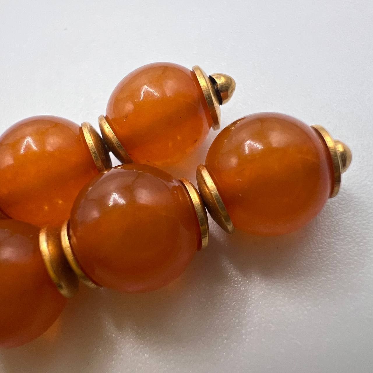 Jewelry Vintage USSR Earrings Gold Plated Silver 875 Baltic Amber Size ONE SIZE - 2 Thumbnail