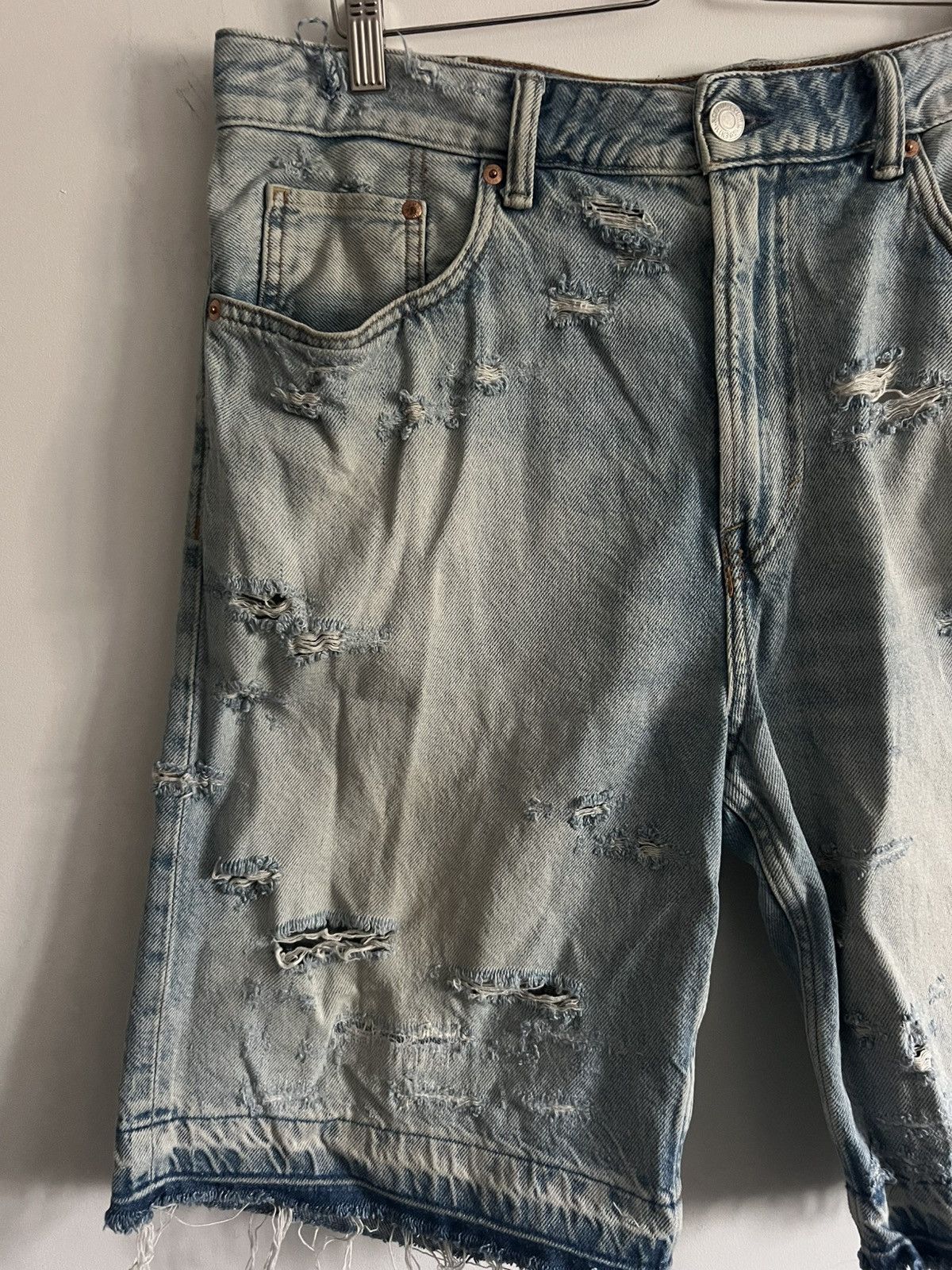 Japanese Brand Custom distressed baggy shorts Size US 34 / EU 50 - 2 Thumbnail