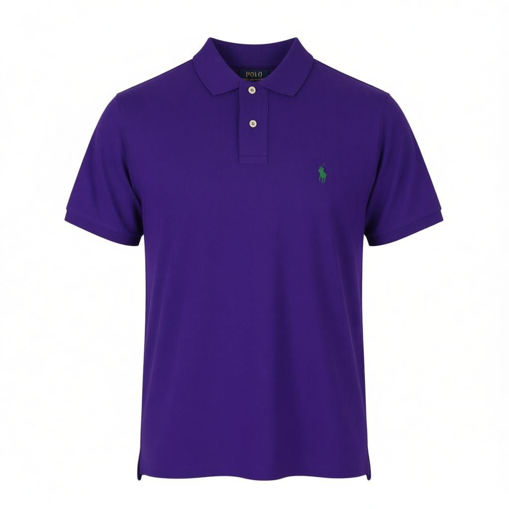 SLIM FIT M Purple Cotton Embroidered Logo 87878