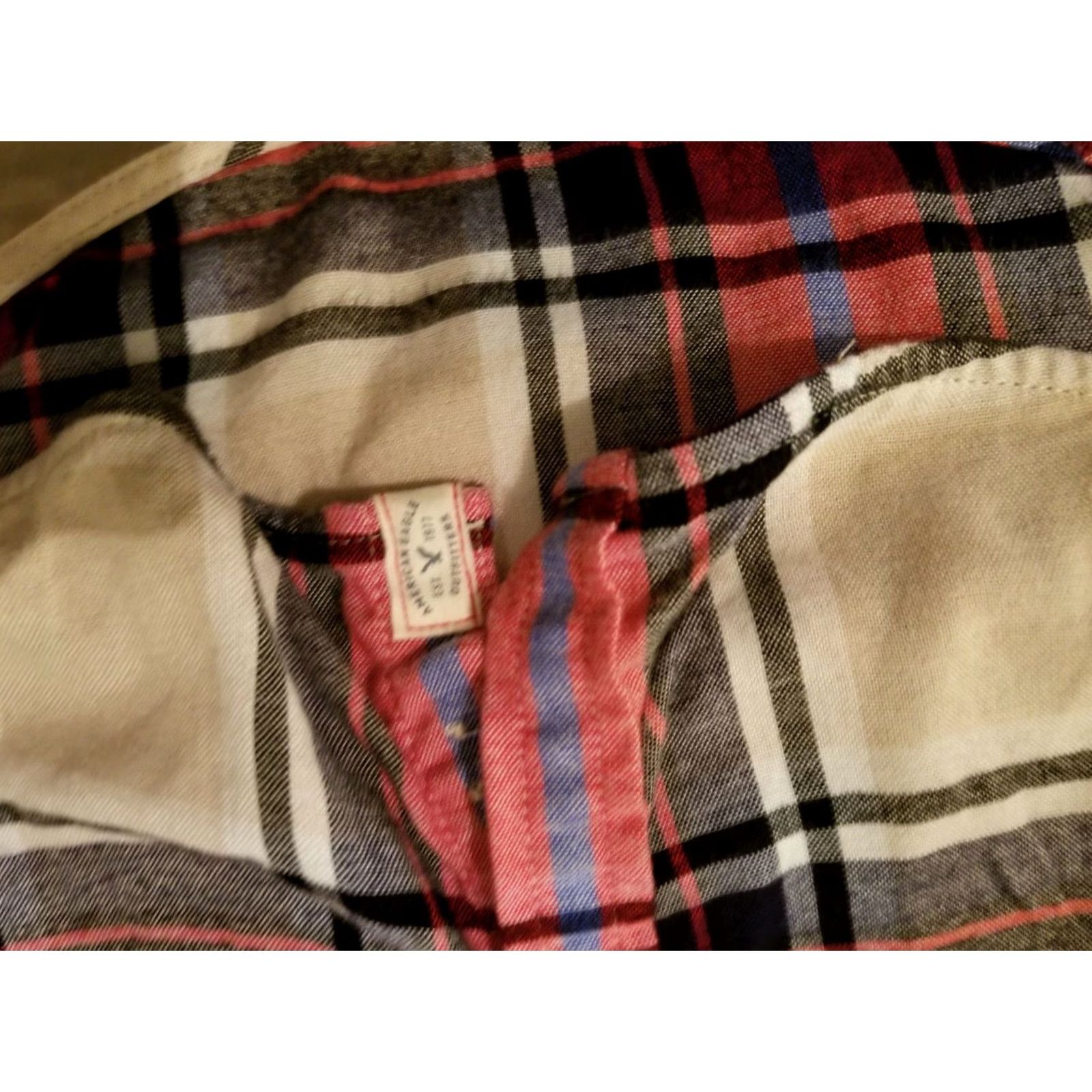 American Eagle Outfitters Womens American Eagle Outfitters Blouse Shirt M Red Cotton Button Dress-Style Top Size M / US 6-8 / IT 42-44 - 3 Thumbnail