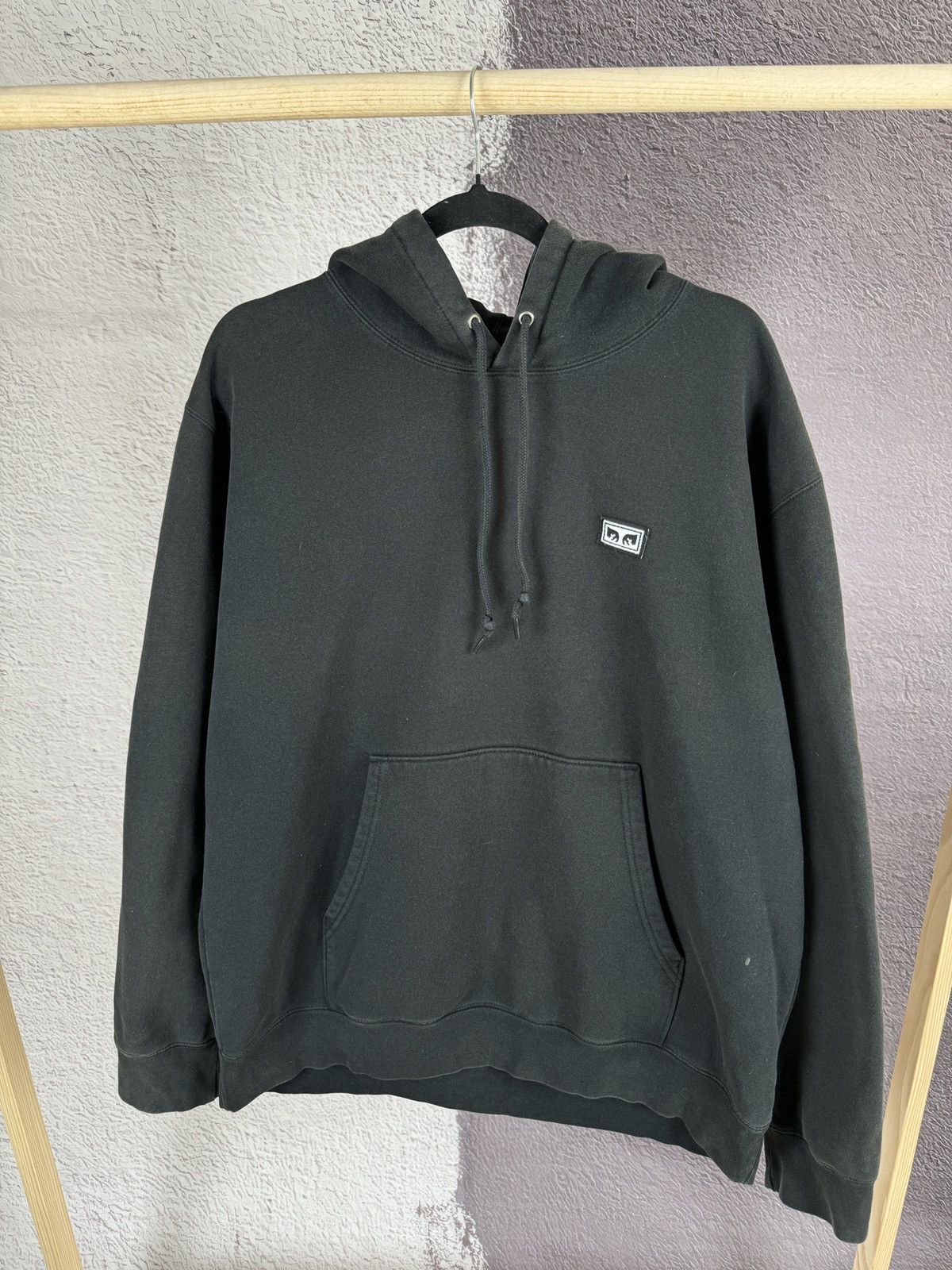 Obey Obey vintage black oversized small logo distressed hoodie Size US L / EU 52-54 / 3 - 2 Thumbnail