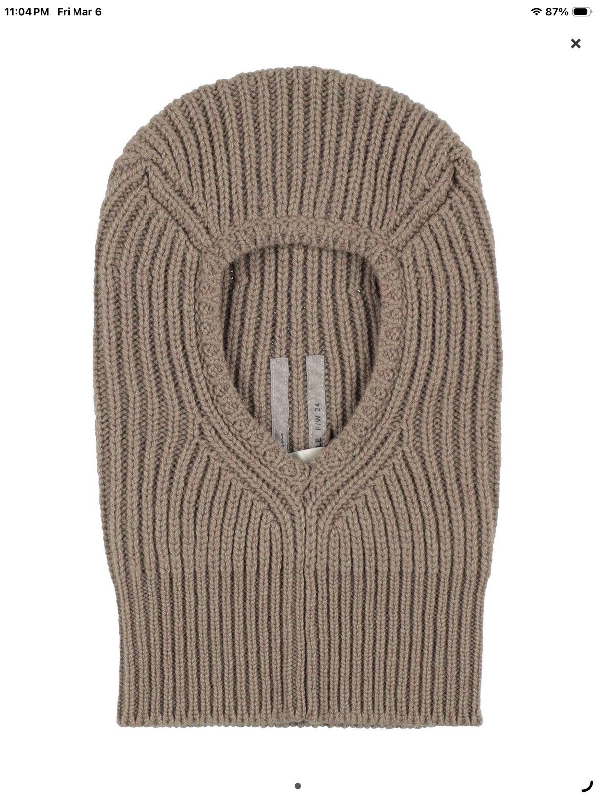 Rick Owens Rick owens balaclava wool face mask hat accessory designer Size ONE SIZE - 1 Preview