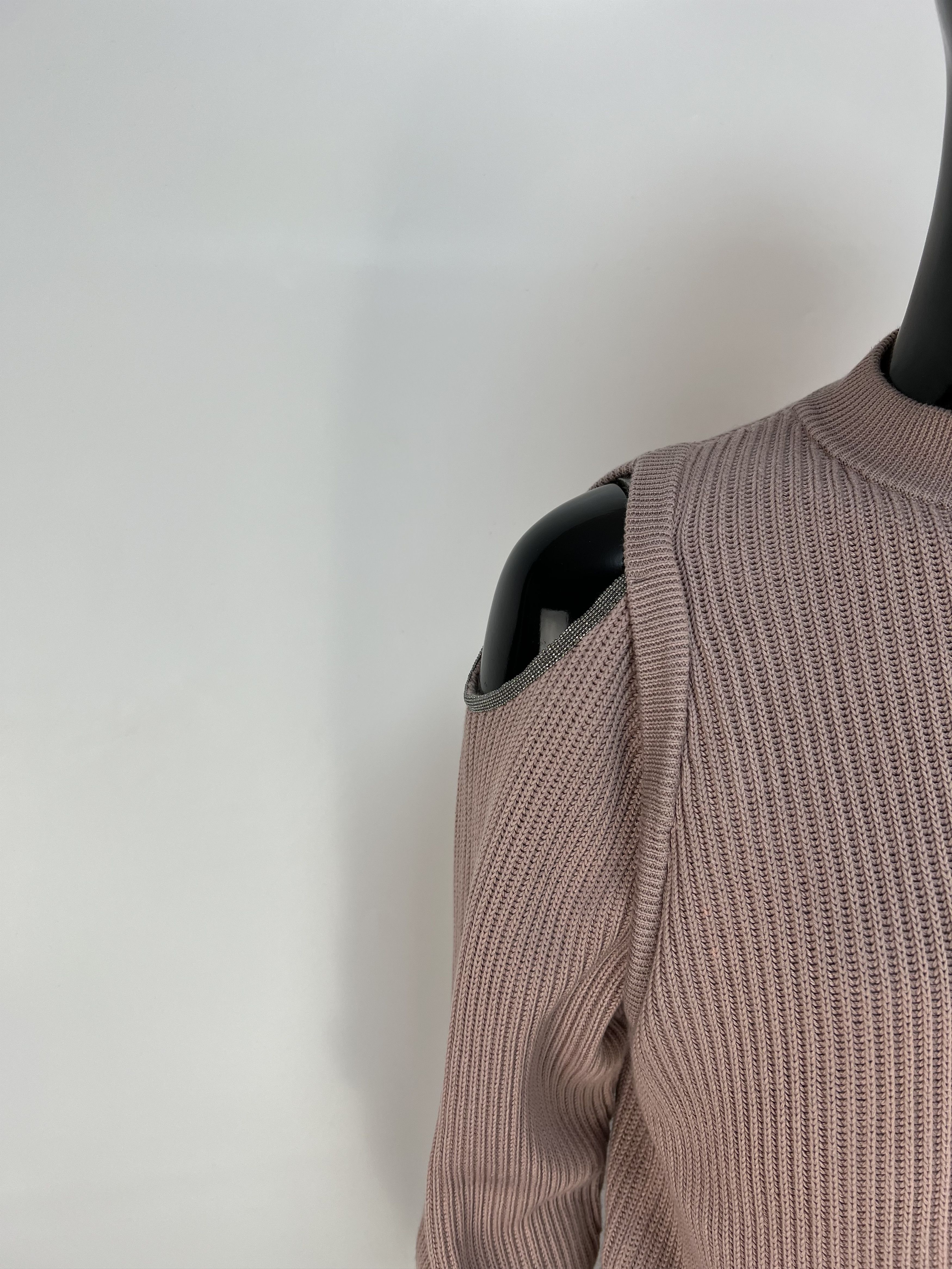 Brunello Cucinelli Brunello Cucinelli Ribbed Cotton Crew Neck Sweater Size 12 Size XS / US 0-2 / IT 36-38 - 5 Thumbnail