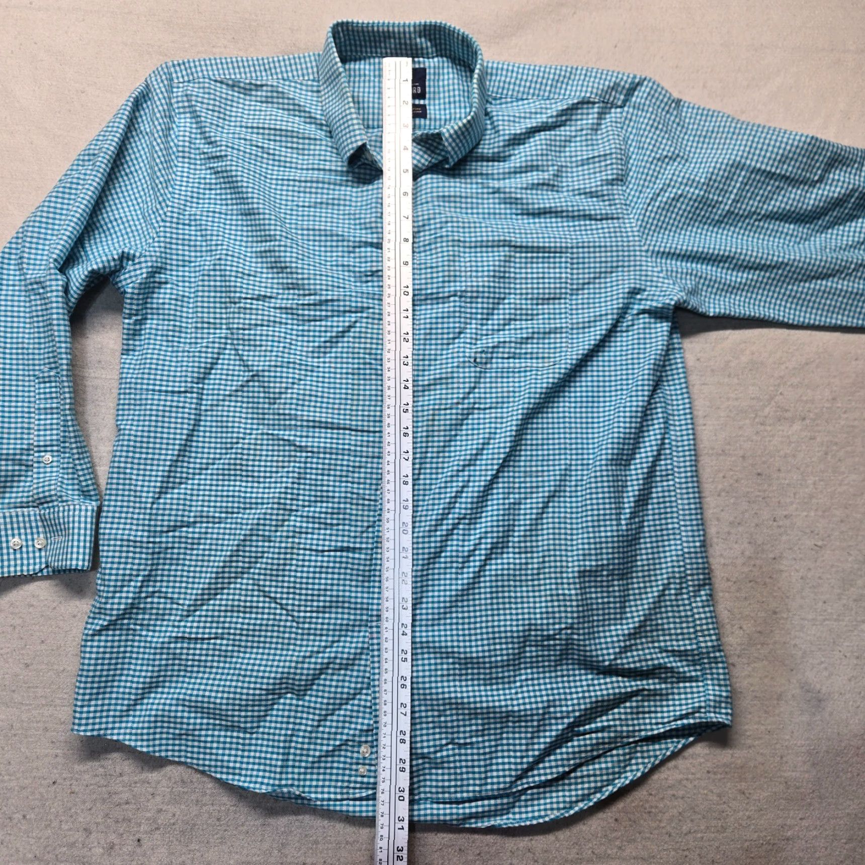 Stafford Stafford Shirt Button-Up Casual Travel 17.5 Blue Checked Long Sleeve Men’s Size 17.5 Regular Cotton Blend Size US XXL / EU 58 / 5 - 6 Thumbnail