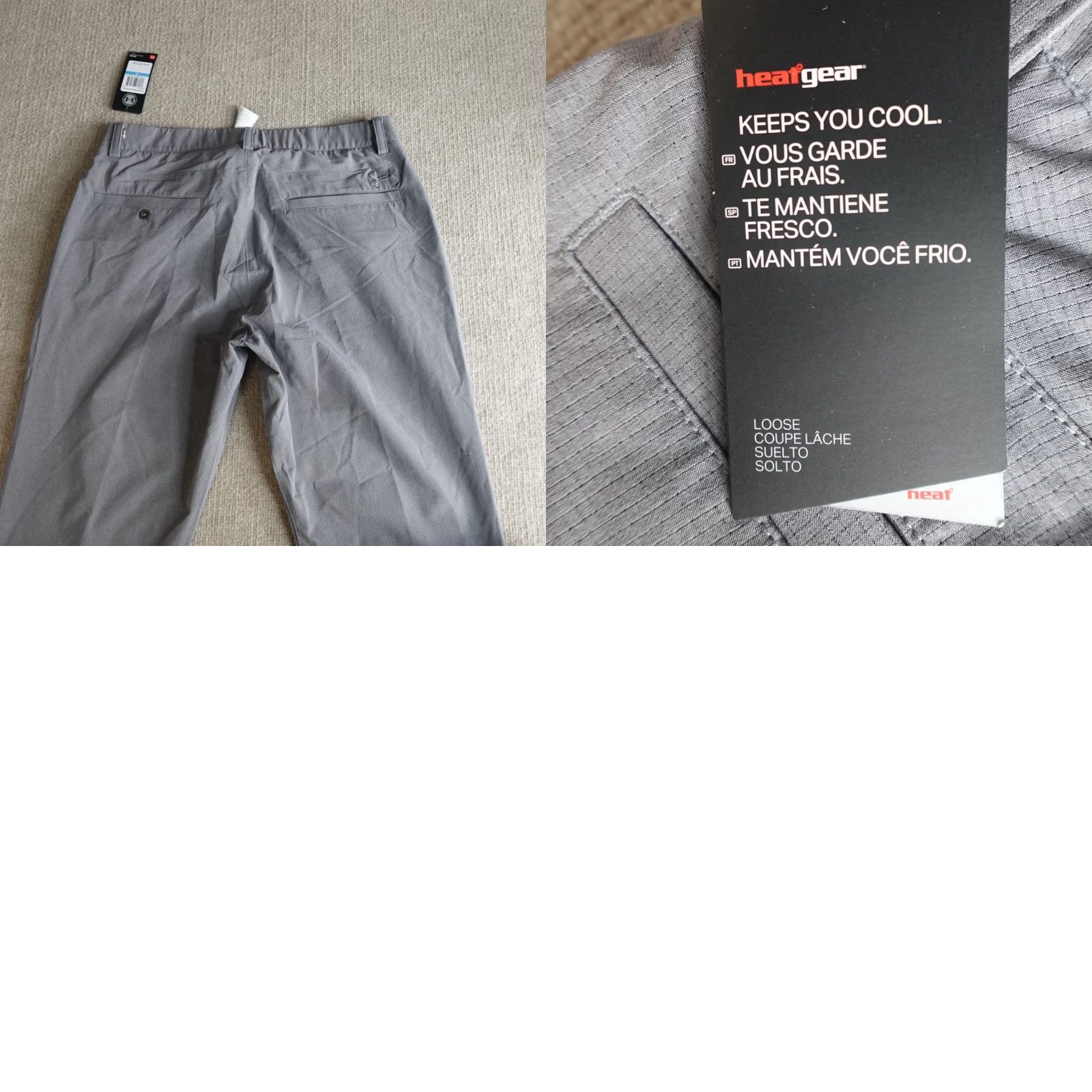 Under Armour Under Armour Pants 36 Gray Solid Loose Unhemmed NEW Mens Pants Gray 36 Inseam 36 Poly Blend Chino Regular Size US 36 / EU 52 - 9 Thumbnail