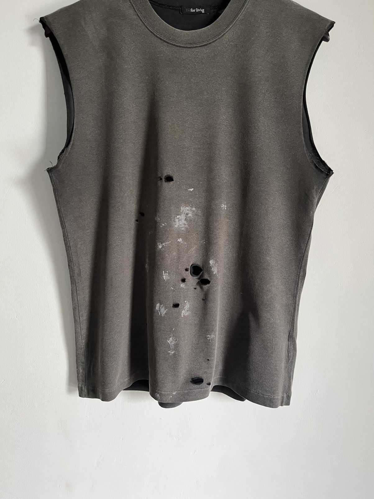 Y's × Yohji Yamamoto Thrashed Sun Faded Tank Top Size US M / EU 48-50 / 2 - 3 Thumbnail