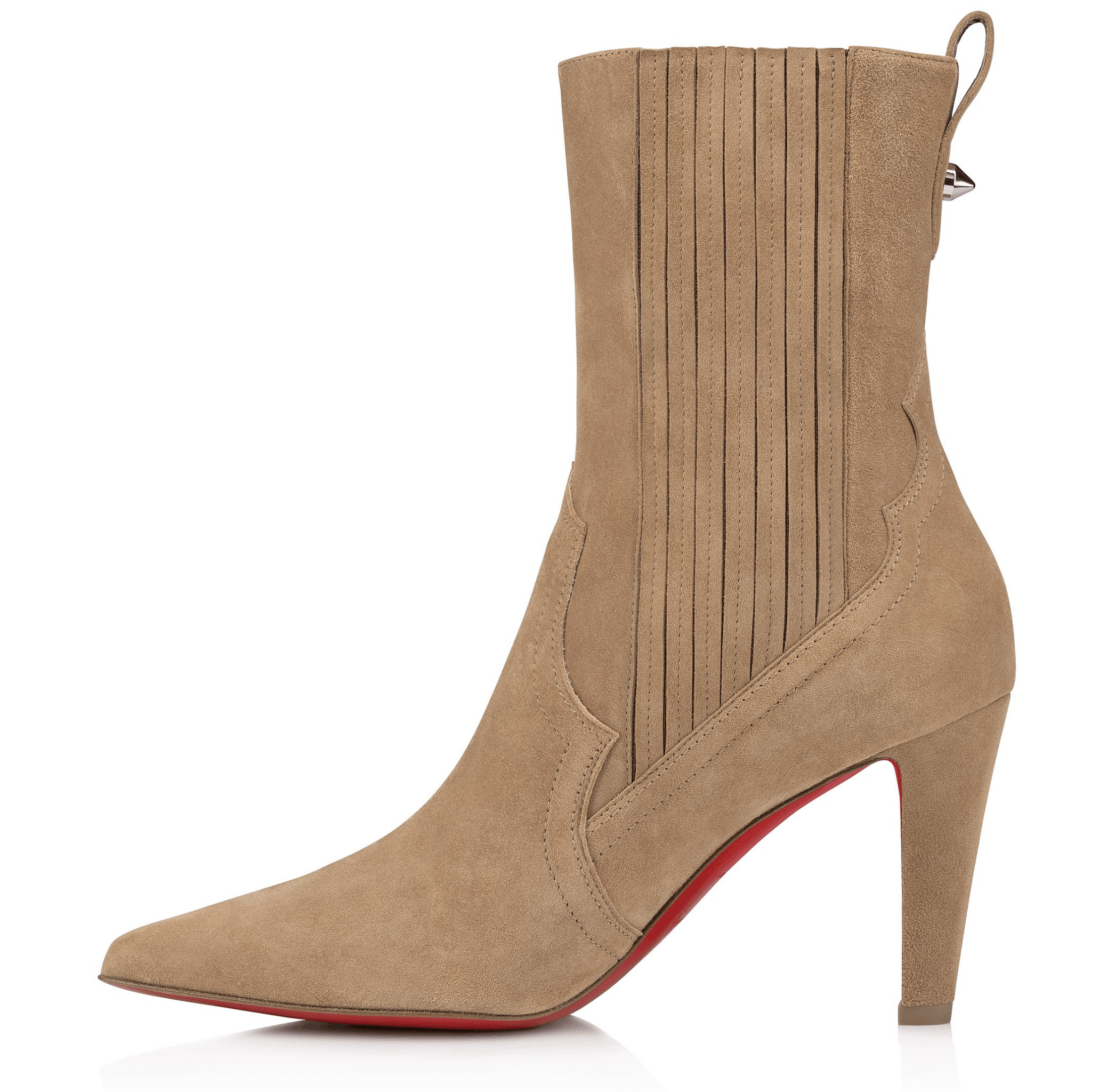 Christian Louboutin Santigag 85 Lionne Beige Suede Western Ankle Heel Boot 39.5 Size US 9.5 / IT 39.5 - 10 Thumbnail