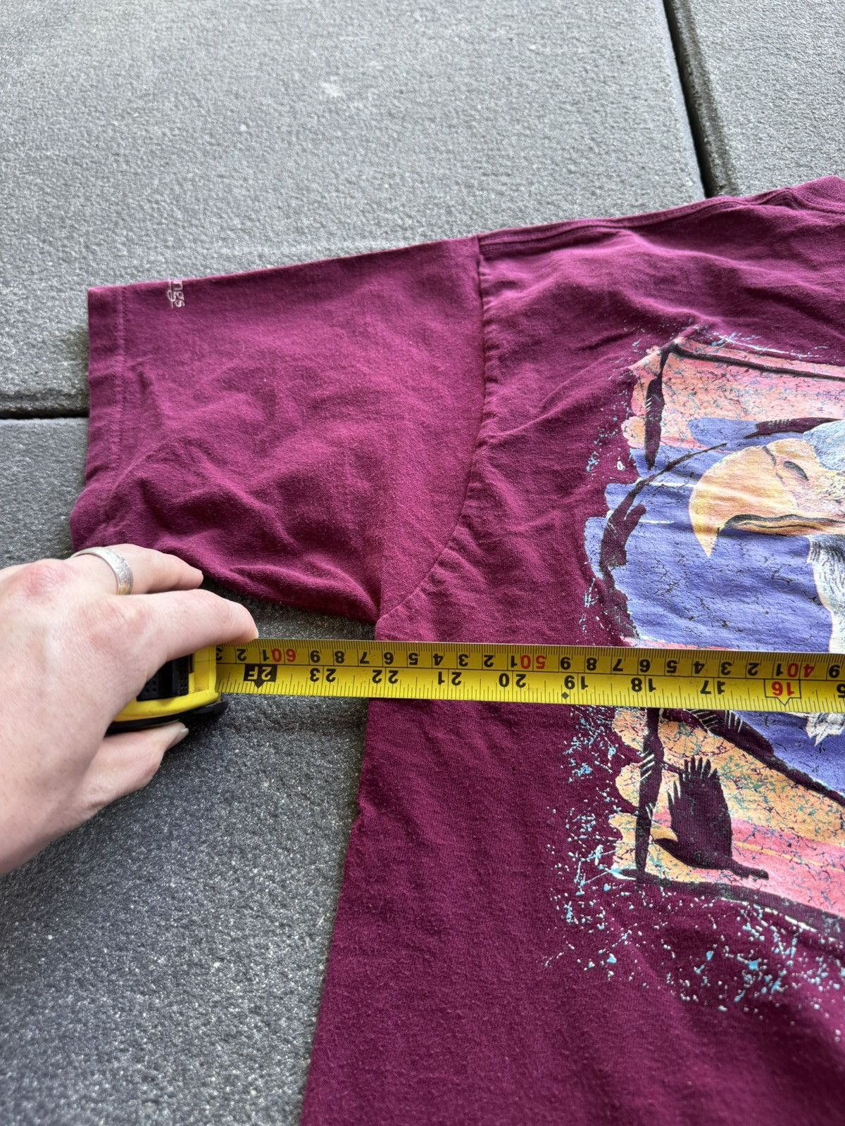 Tultex CRAZY VINTAGE 90's BURGUNDY EAGLE T-SHIRT Size US XL / EU 56 / 4 - 7 Thumbnail