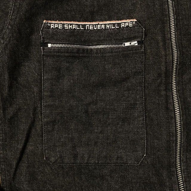 Bape 🔥Vintage🔥 BAPE Champion embroidered black denim jacket NIGO Size US L / EU 52-54 / 3 - 5 Thumbnail