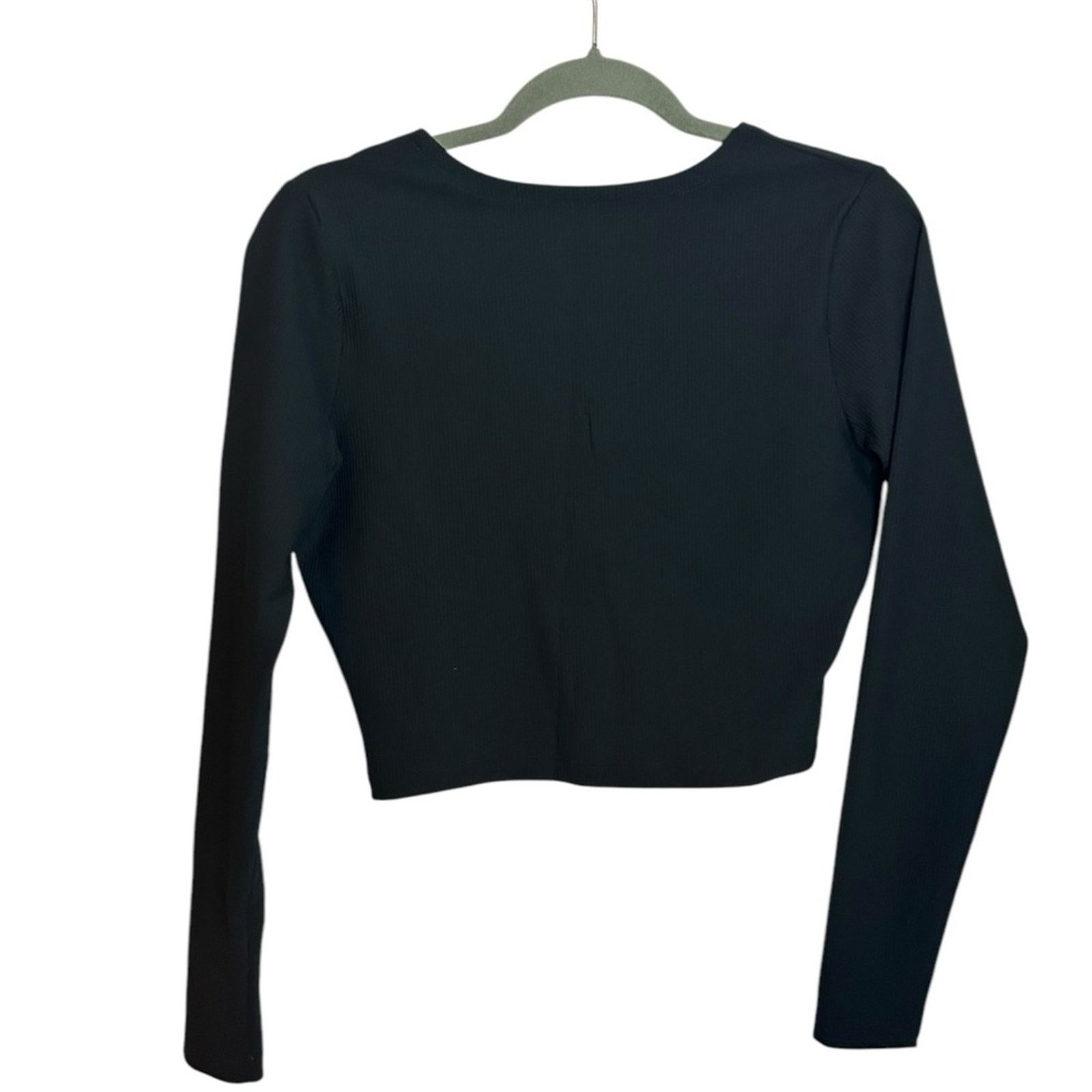 Champion Champion Black Ribbed Cropped Zip Front Active Top Size M / US 6-8 / IT 42-44 - 2 Thumbnail