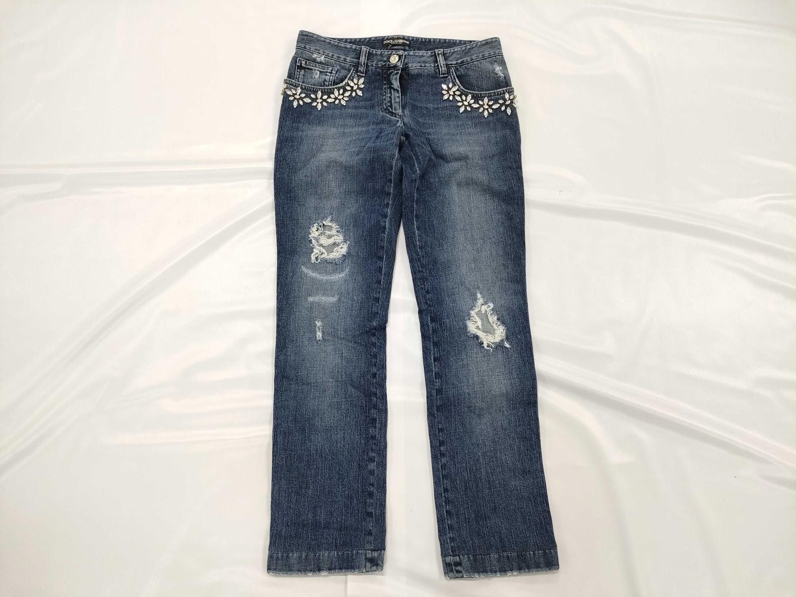 Dolce & Gabbana Dolce & Gabbana Jeweled Denim Jeans Size 30" / US 8 / IT 44 - 1 Thumbnail