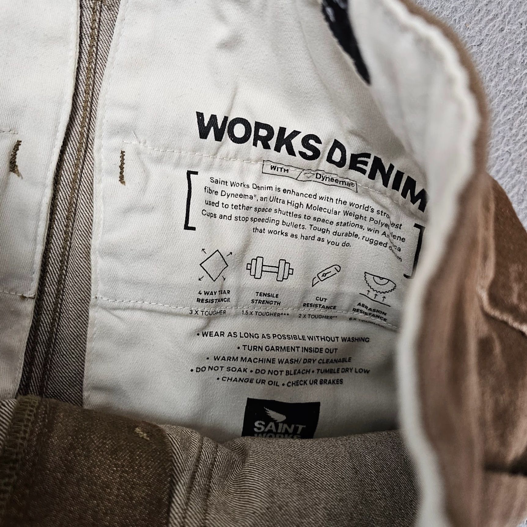 Denime Saint Works Mens 30 Twill Shorts Brown Denim Cotton Blend Cargo Xs? Size US 30 / EU 46 - 3 Thumbnail