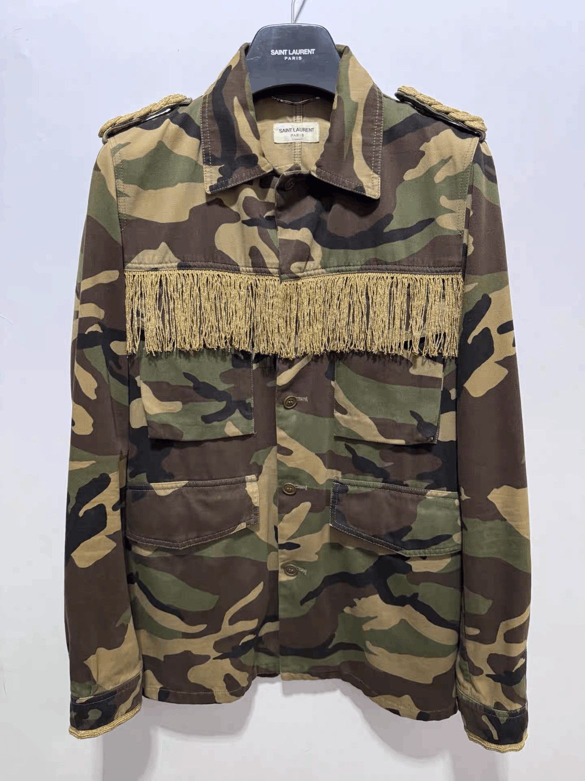 Saint Laurent Paris Sz 44 Saint Laurent Paris by Hedi 15SS Camo Jacket-2508 Size US S / EU 44-46 / 1 - 1 Thumbnail
