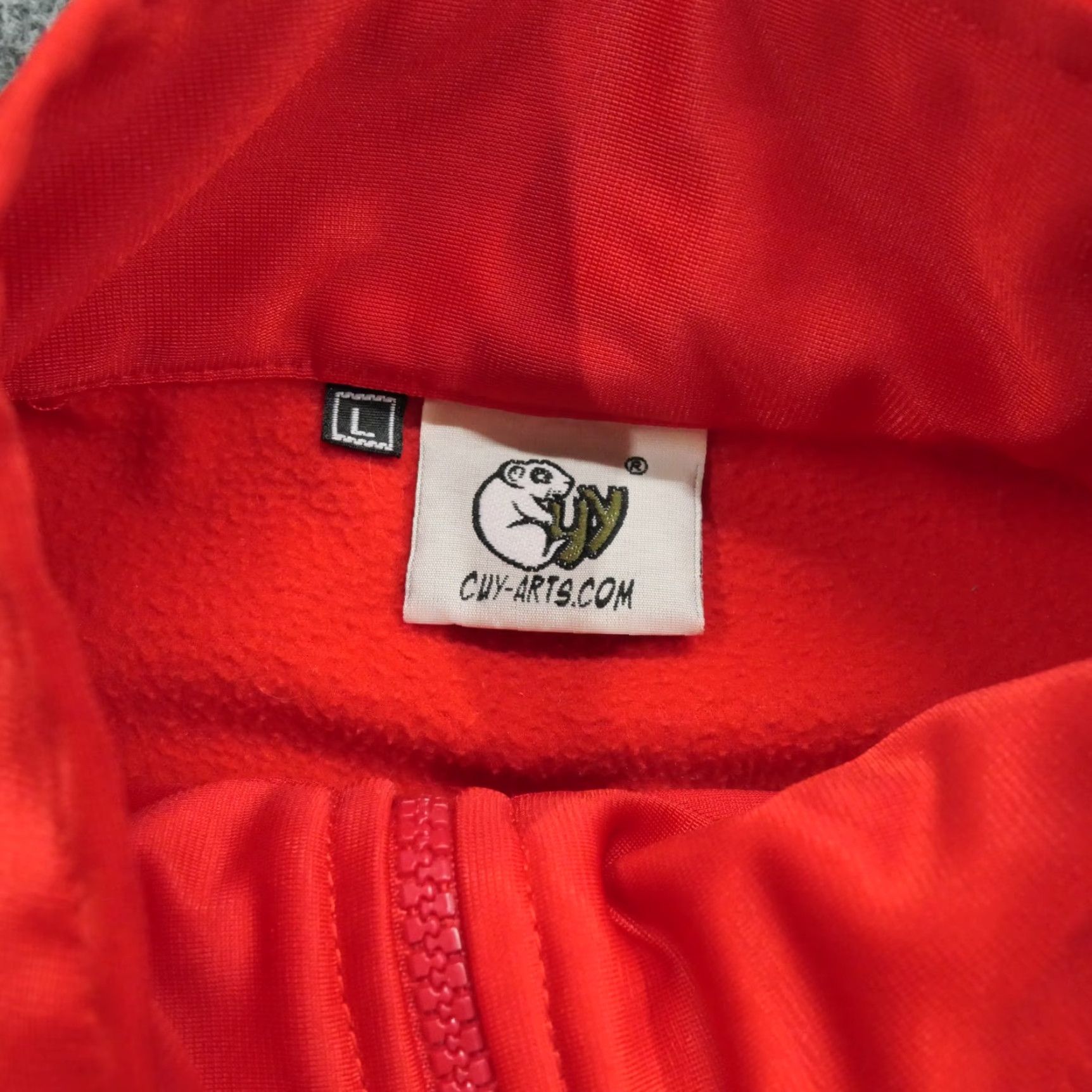 Vintage VINTAGE Cuy Arts Jacket Mens Regular Red - Bomber Jacket - Zip Up - Adult Medium - Y2K - Track - Polyester - Jacket - Red White Size US L / EU 52-54 / 3 - 5 Thumbnail