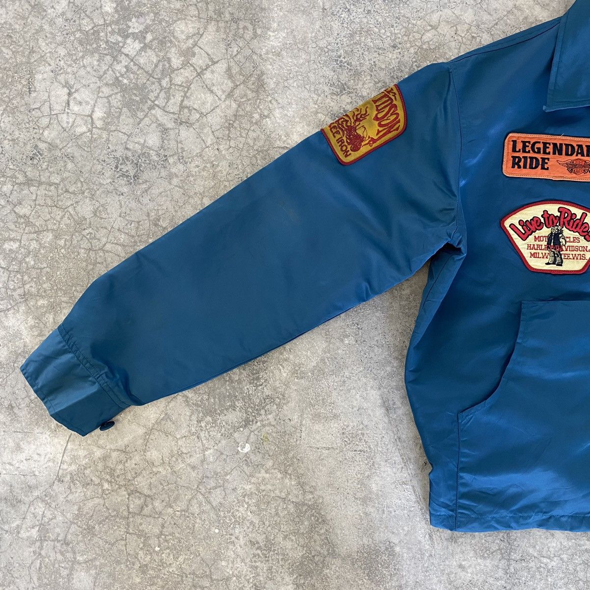 Harley Davidson Vintage Harley Davidson Patches Nylon Zipper Jacket Size US L / EU 52-54 / 3 - 9 Thumbnail